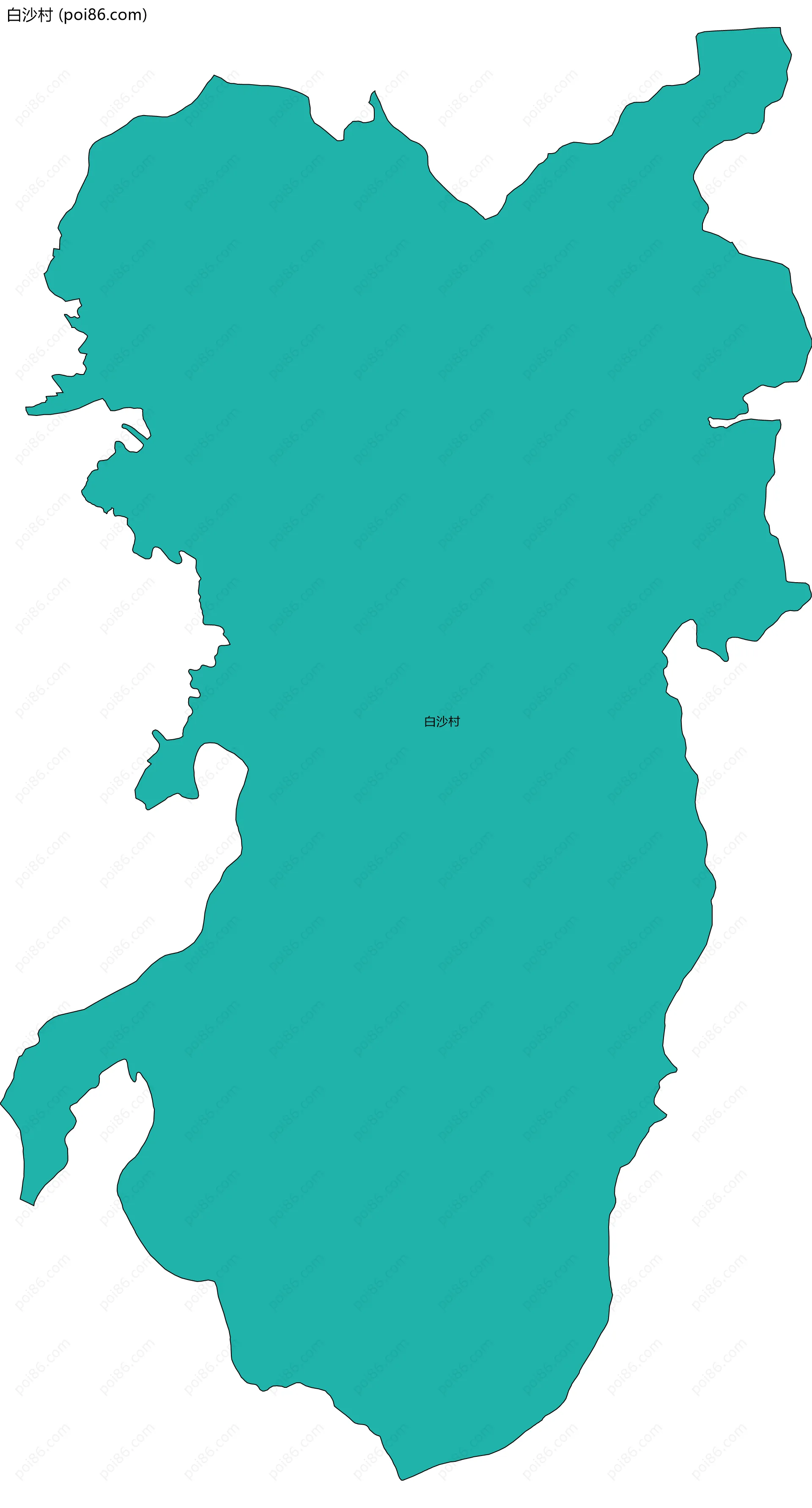 白沙村边界地图