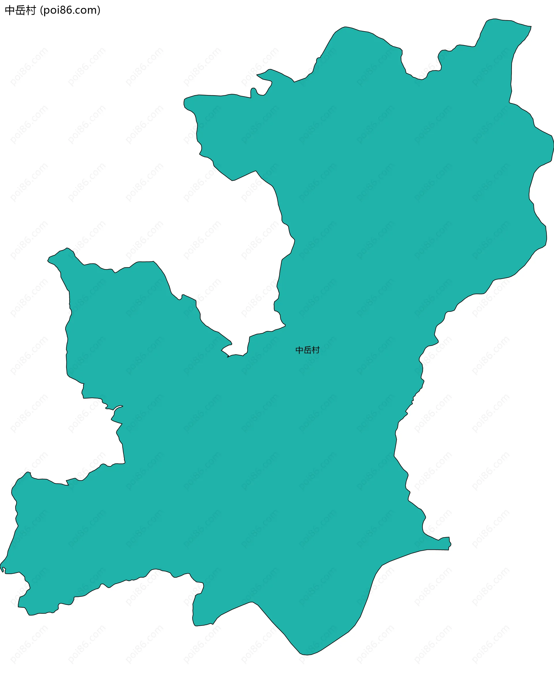 中岳村边界地图