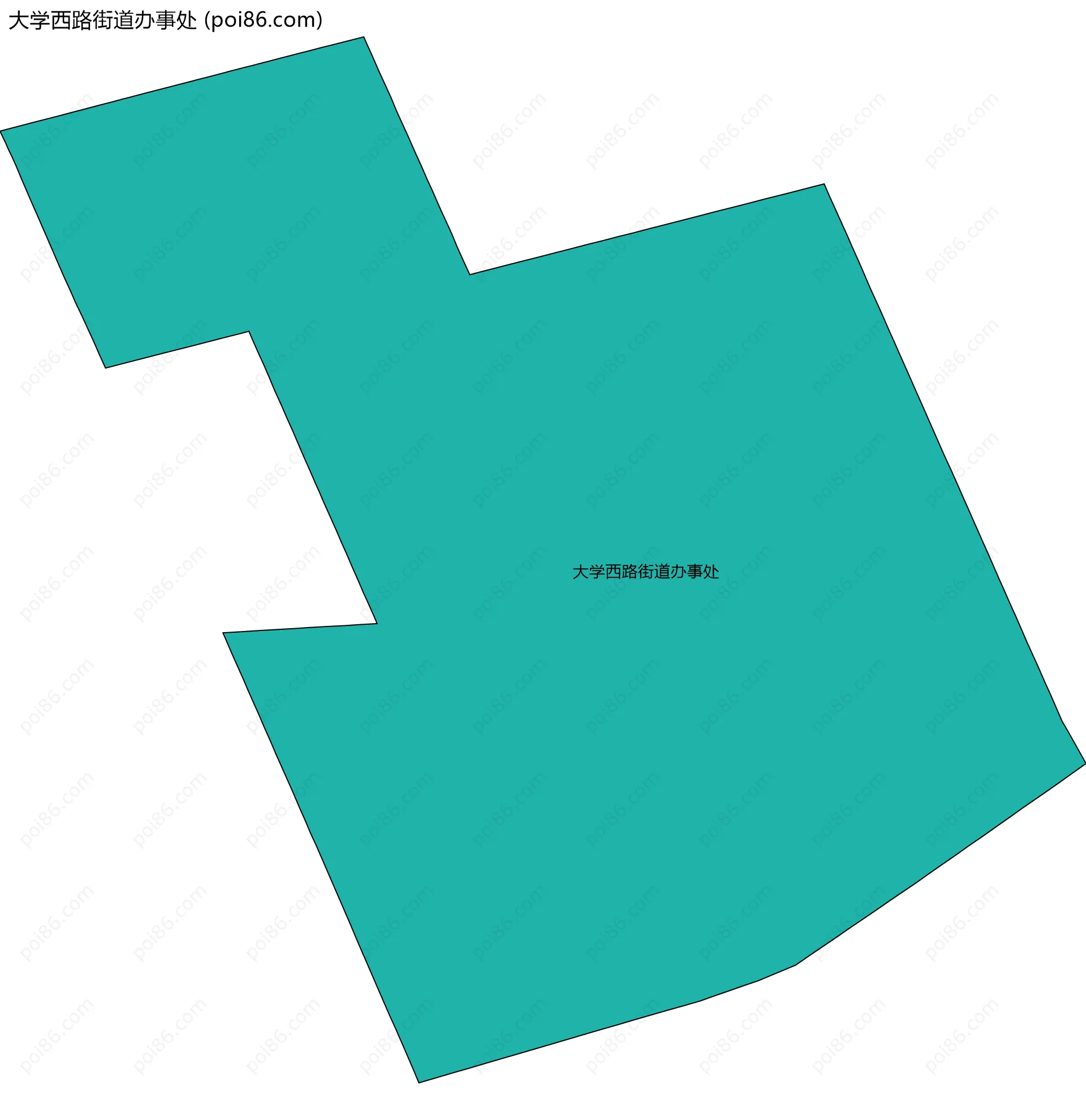 大学西路街道办事处边界地图(五级行政区划)
