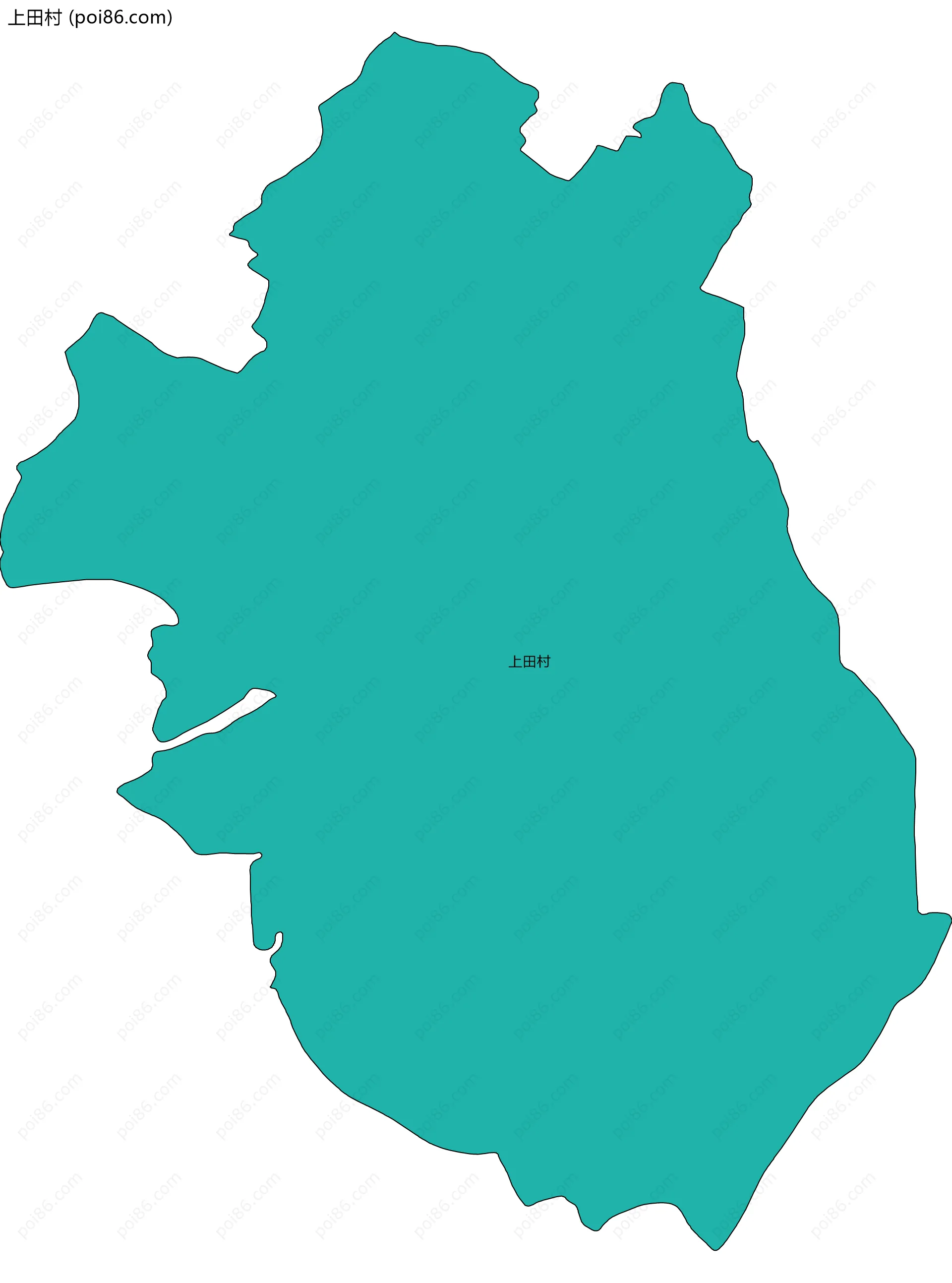 上田村边界地图