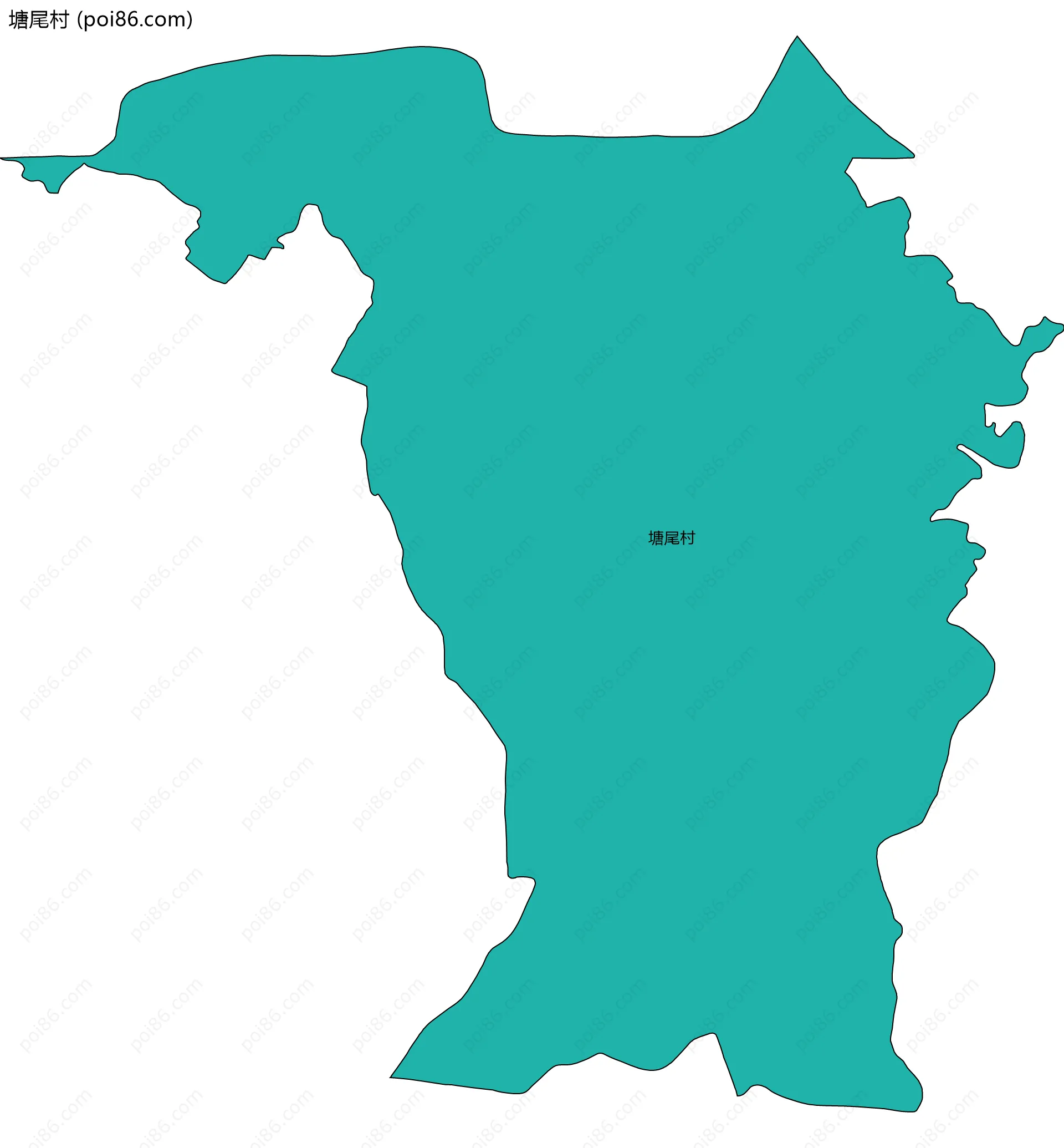 塘尾村边界地图