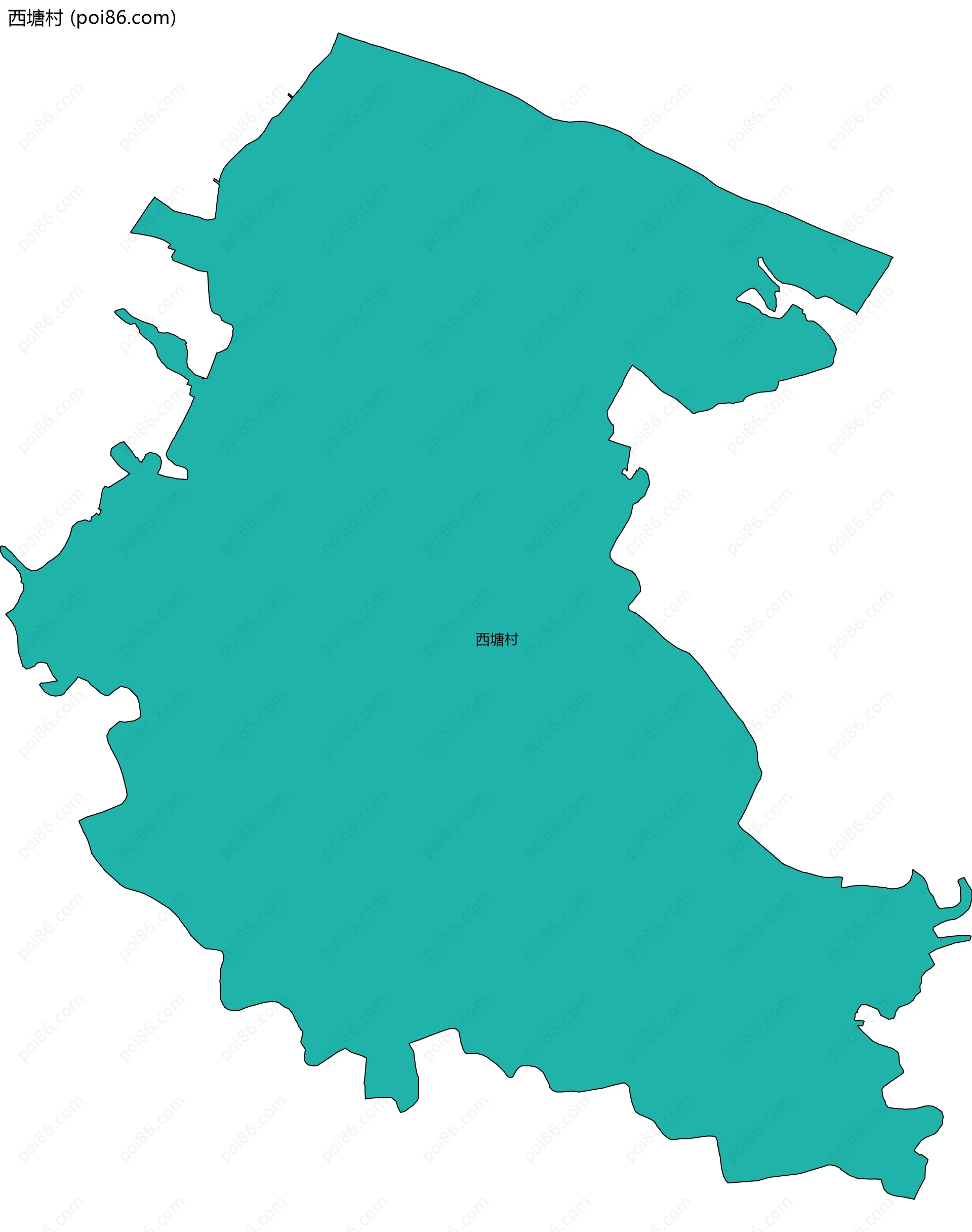 西塘村边界地图