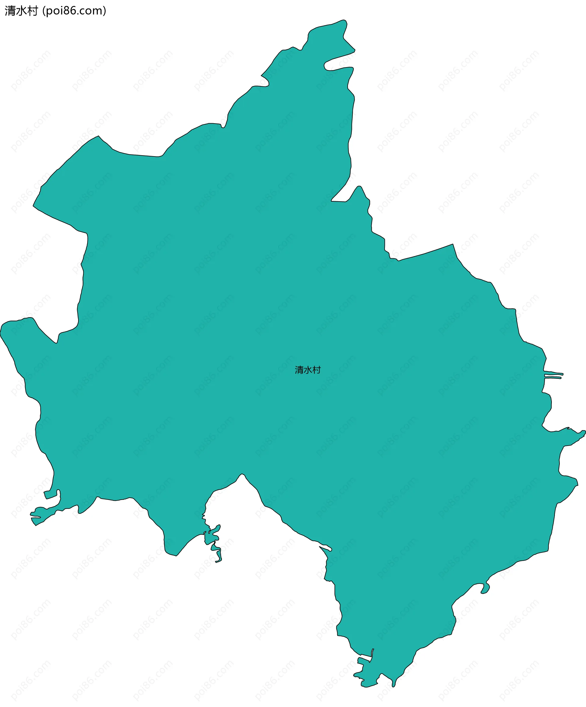 清水村边界地图