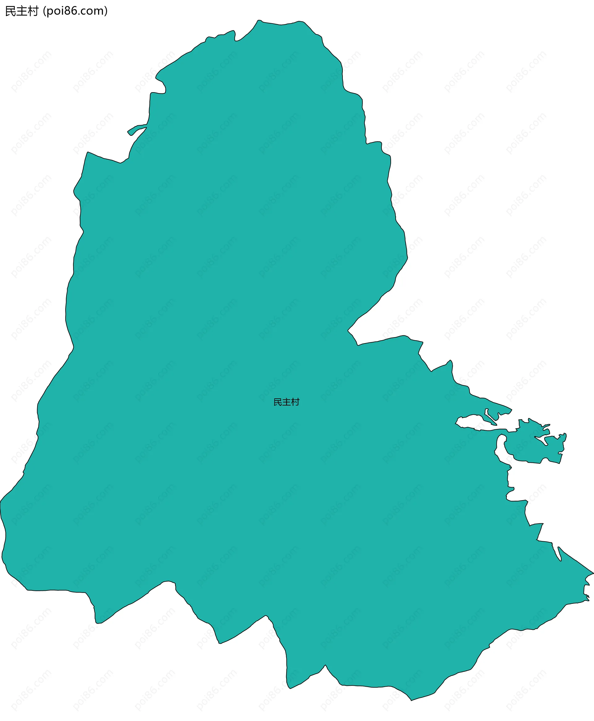 民主村边界地图