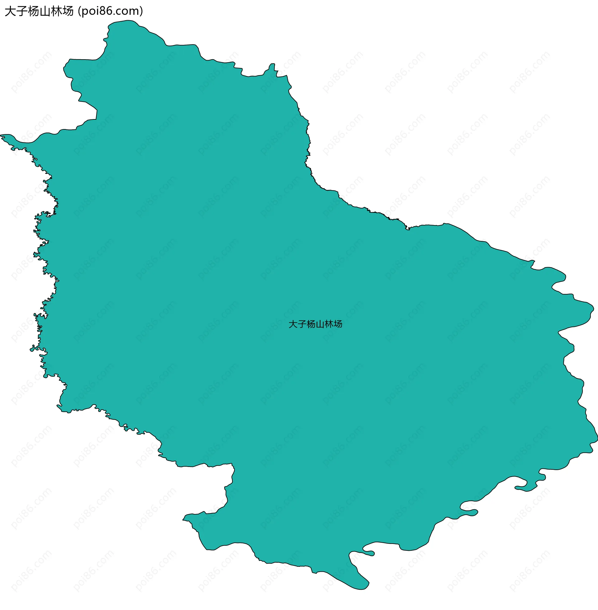 大子杨山林场边界地图(五级行政区划)