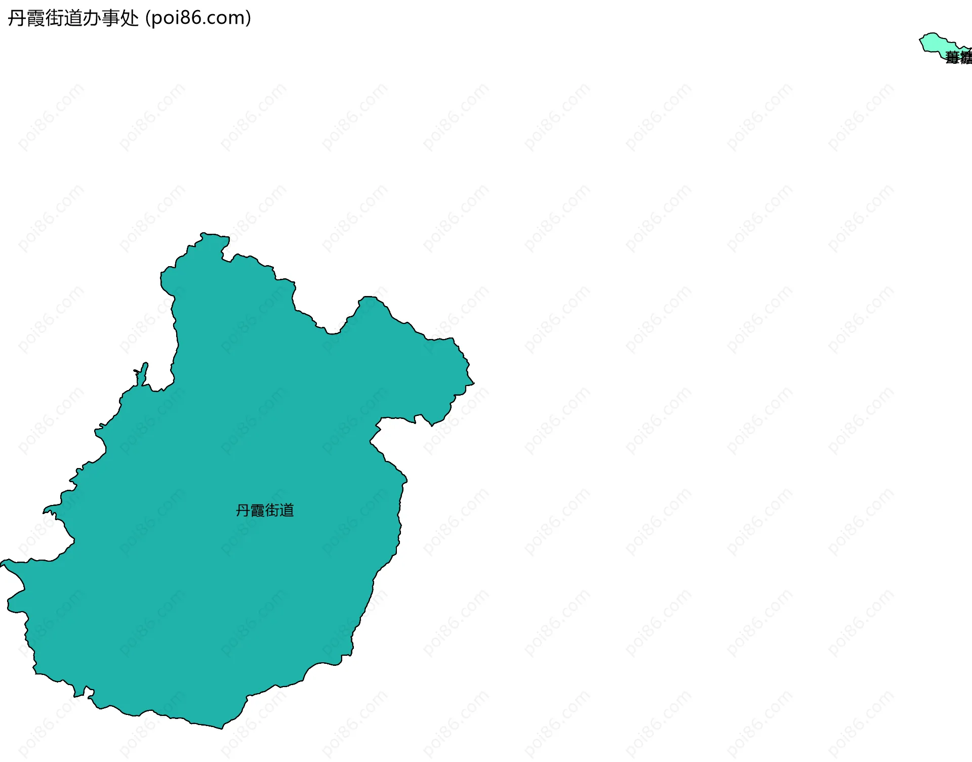 丹霞街道办事处边界地图(五级行政区划)