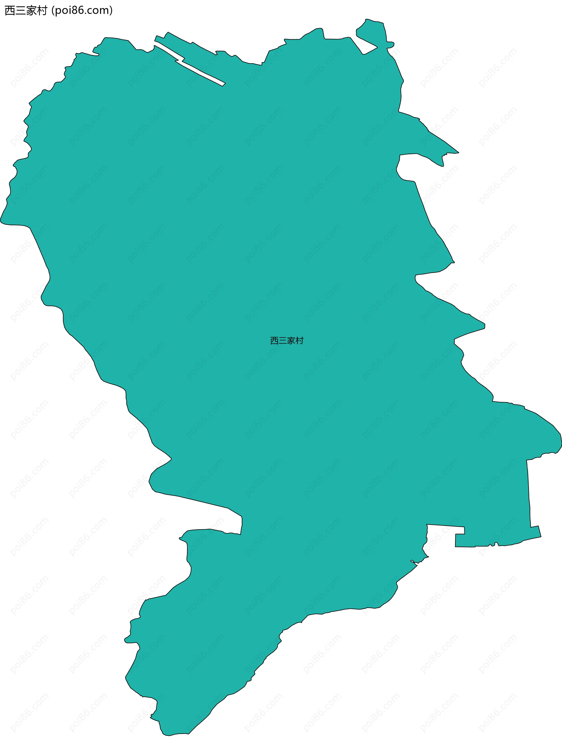 西三家村边界地图