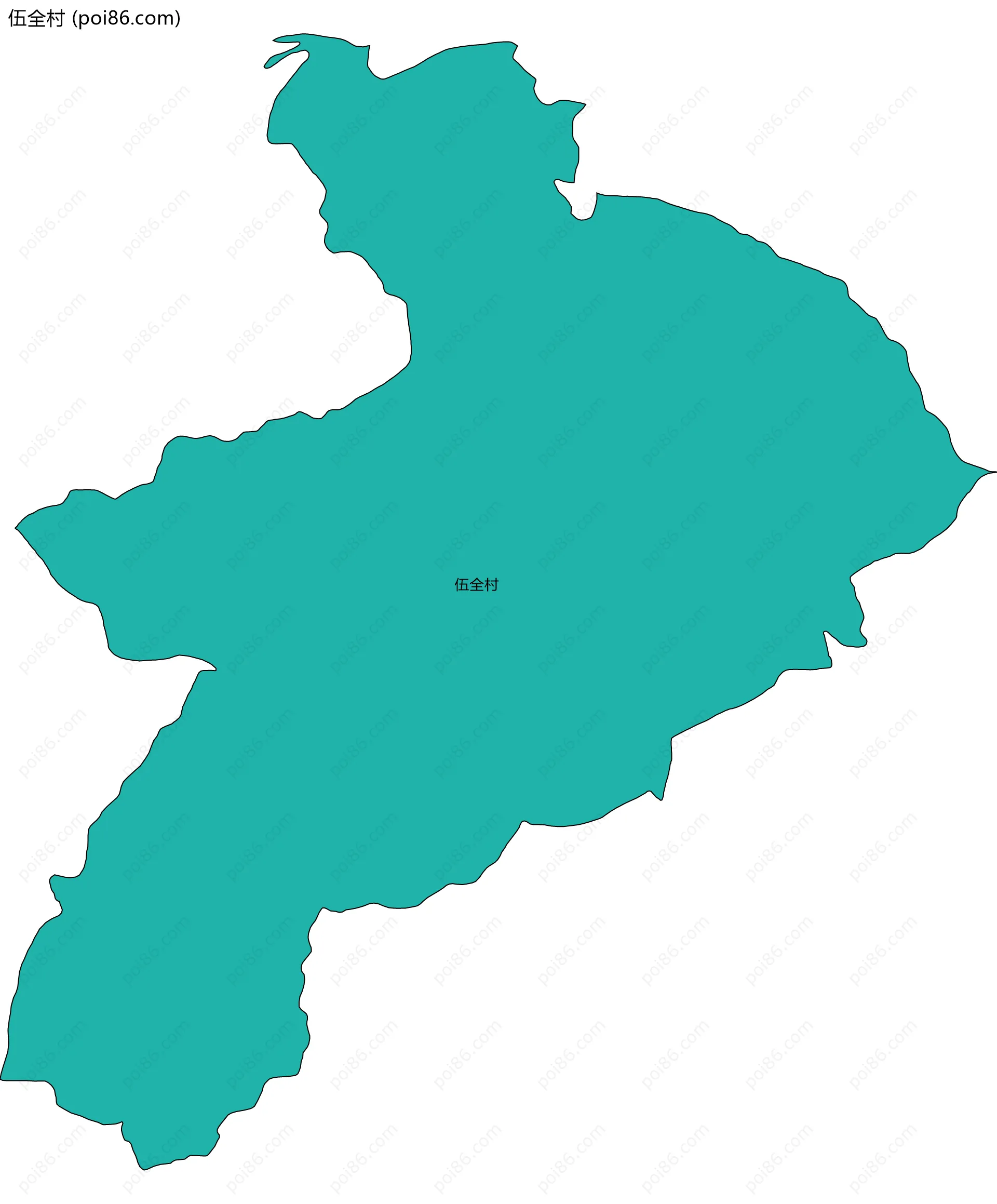 伍全村边界地图