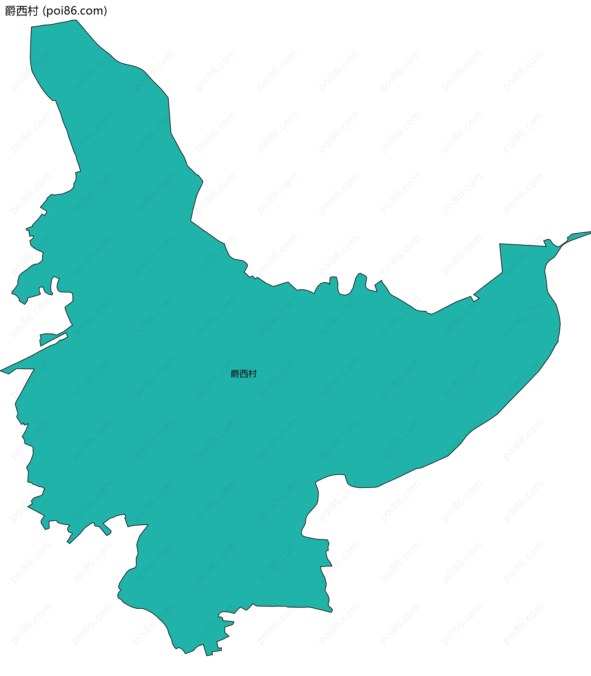 爵西村边界地图