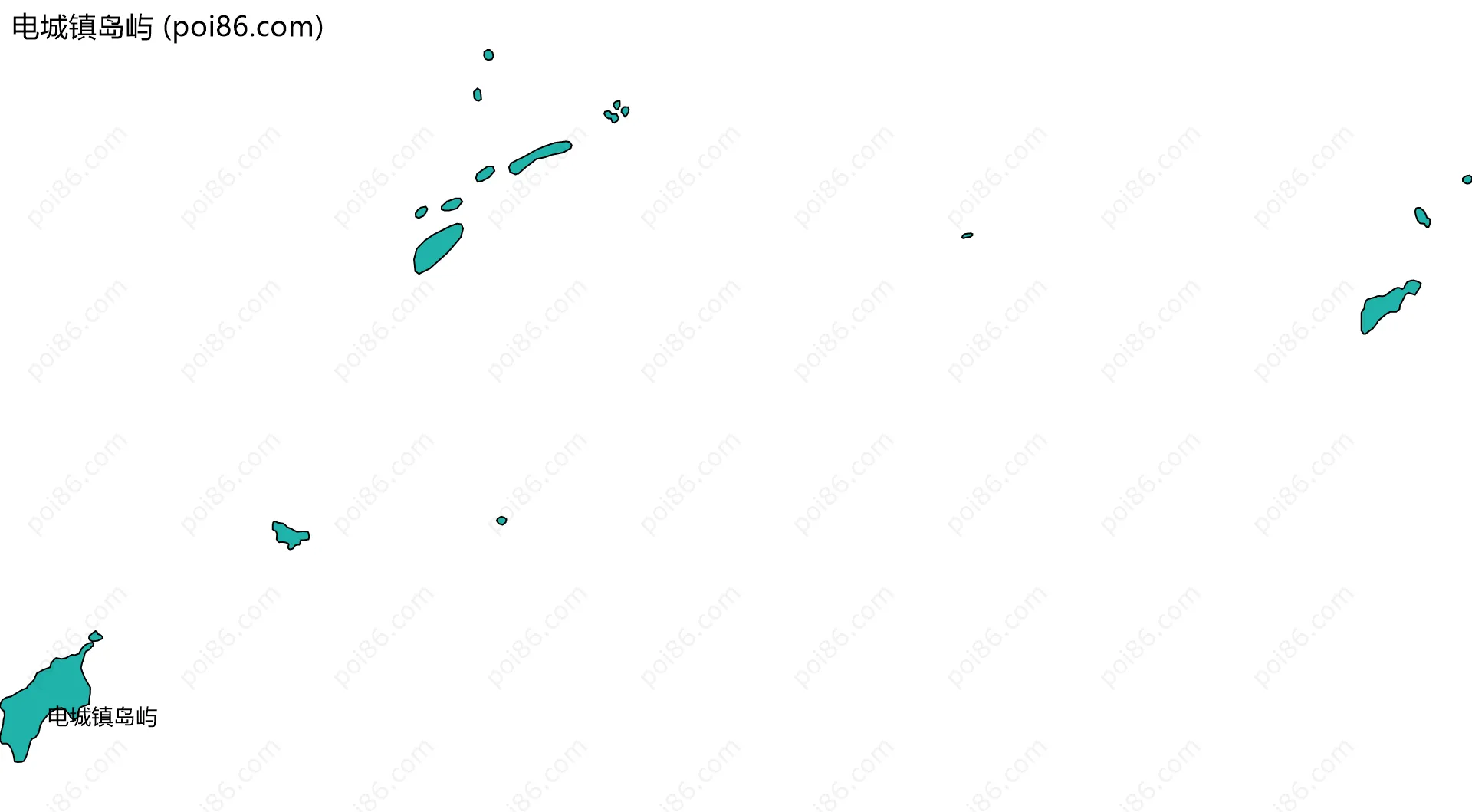 电城镇岛屿边界地图