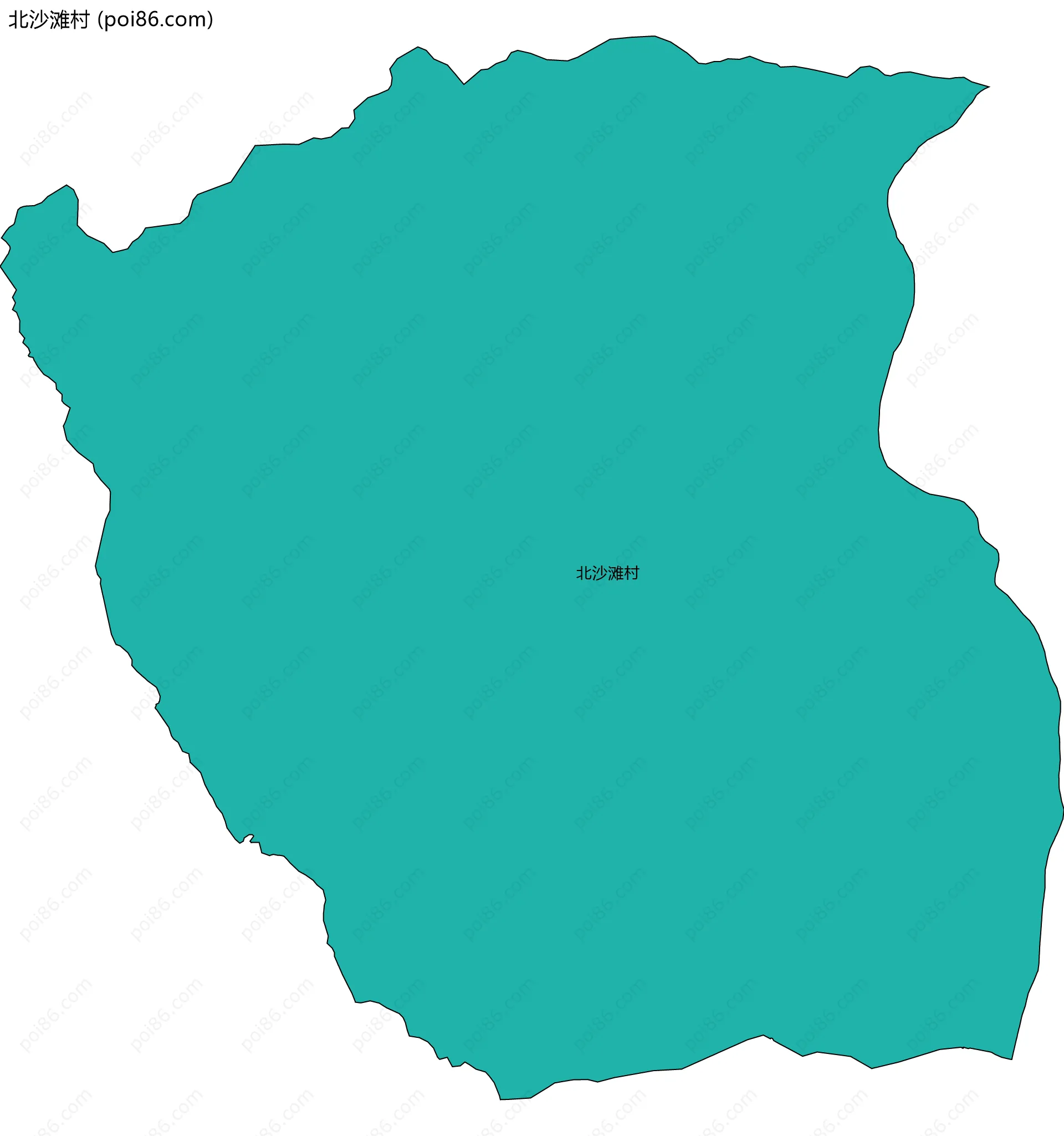 北沙滩村边界地图