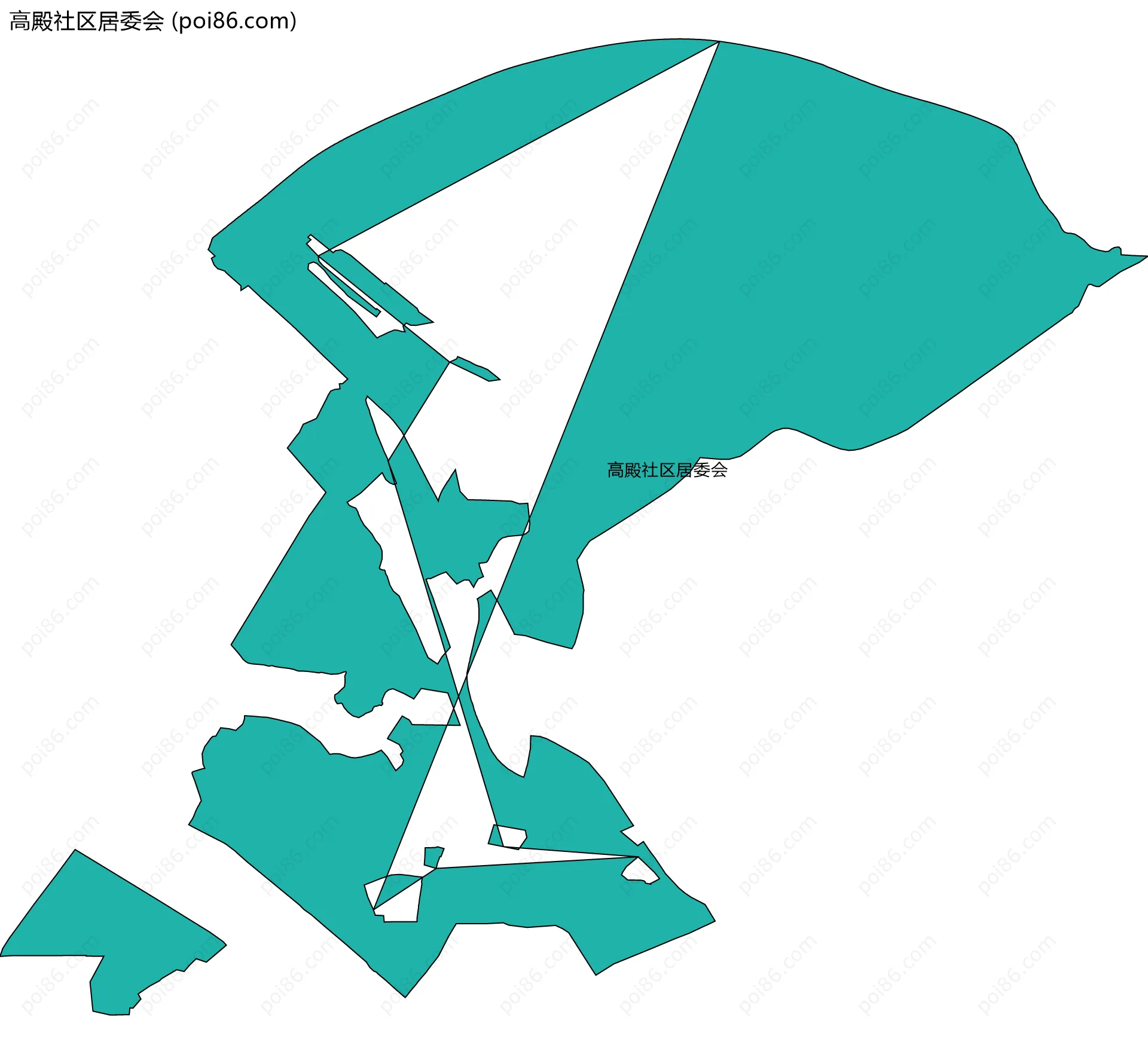 高殿社区居委会边界地图