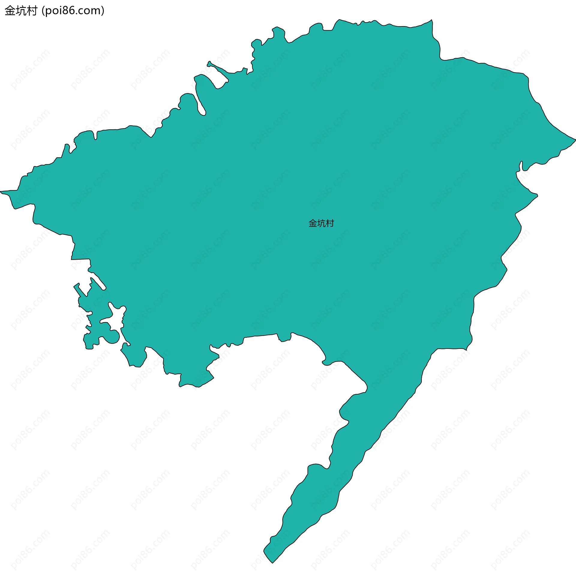 金坑村边界地图