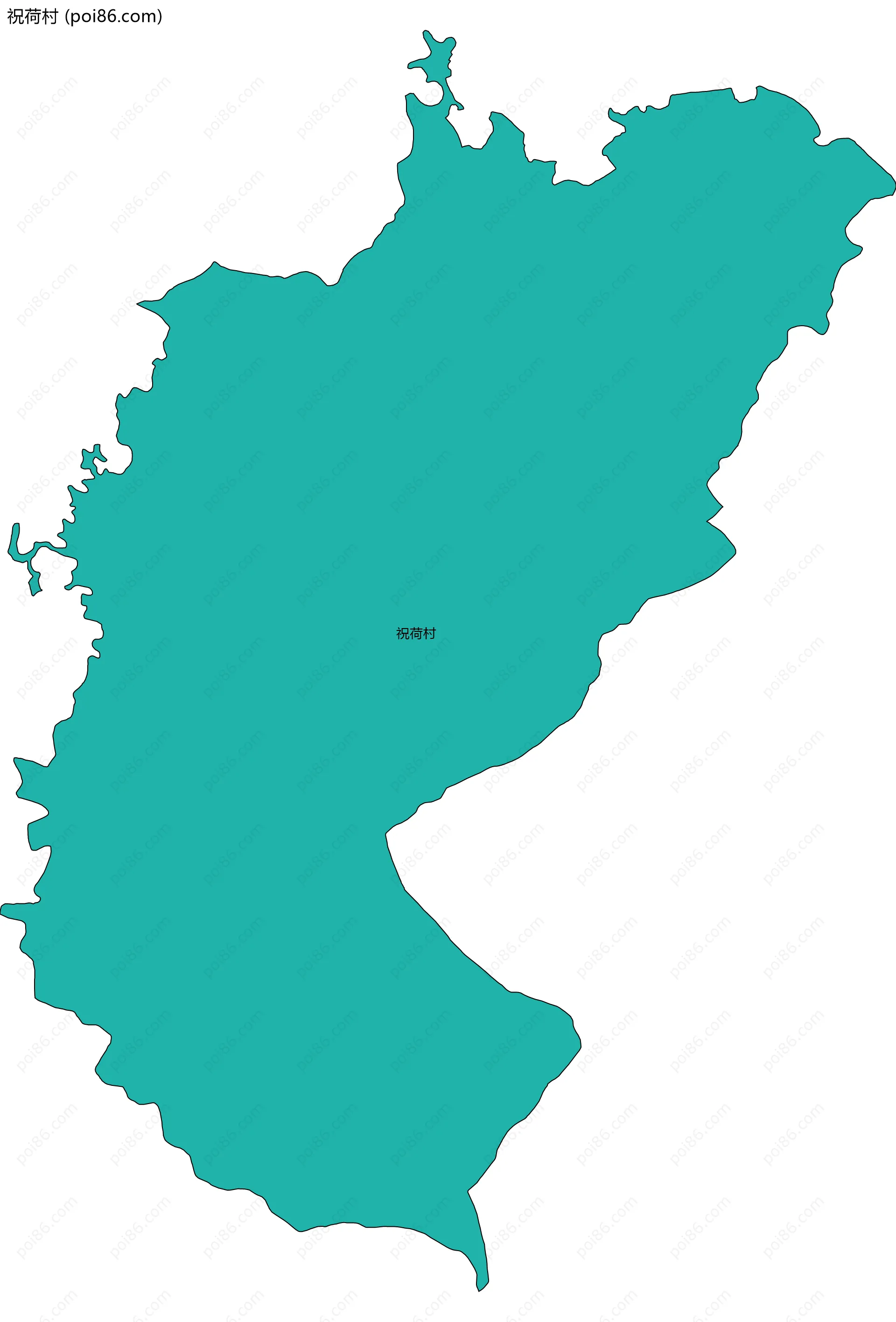 祝荷村边界地图