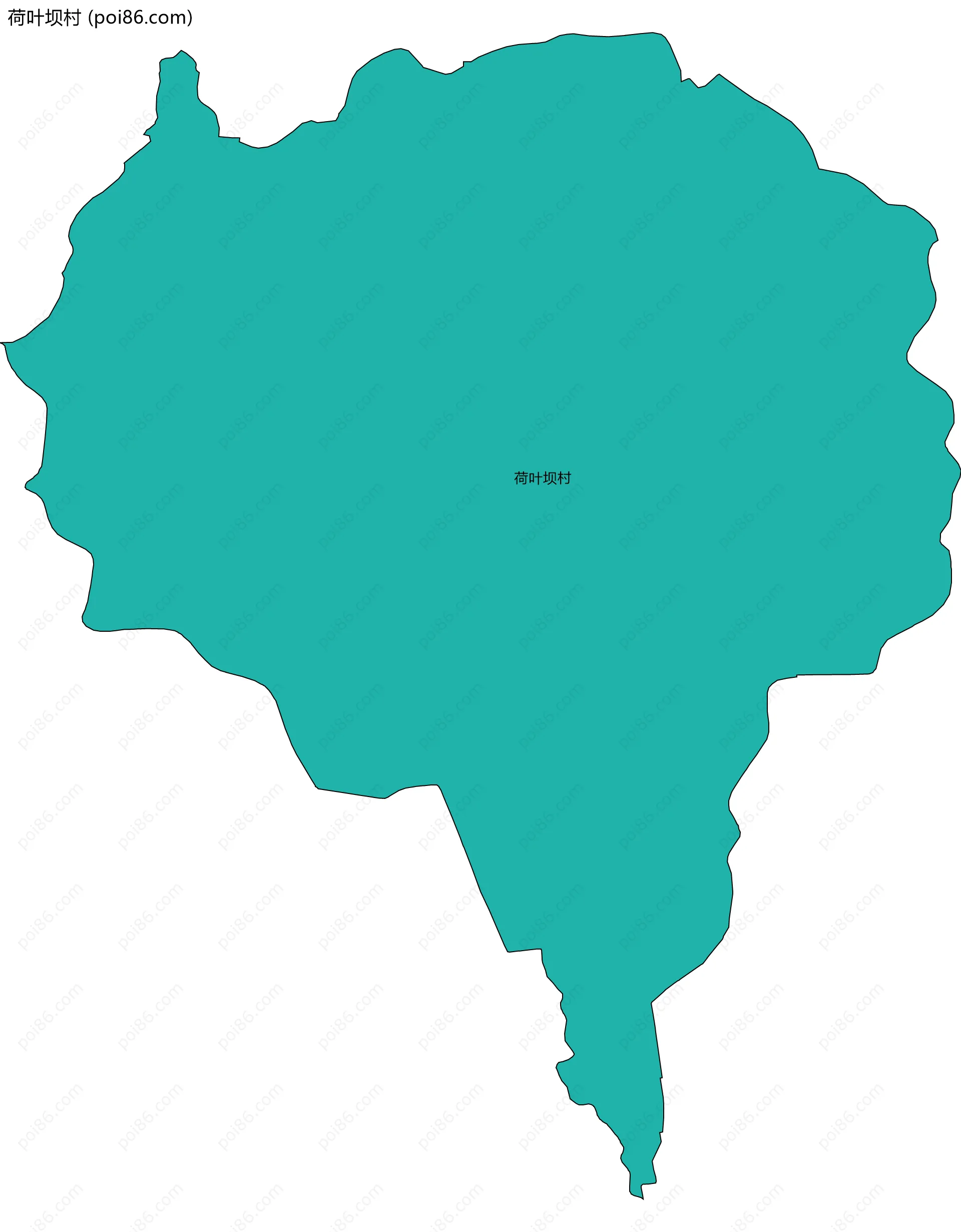 荷叶坝村边界地图