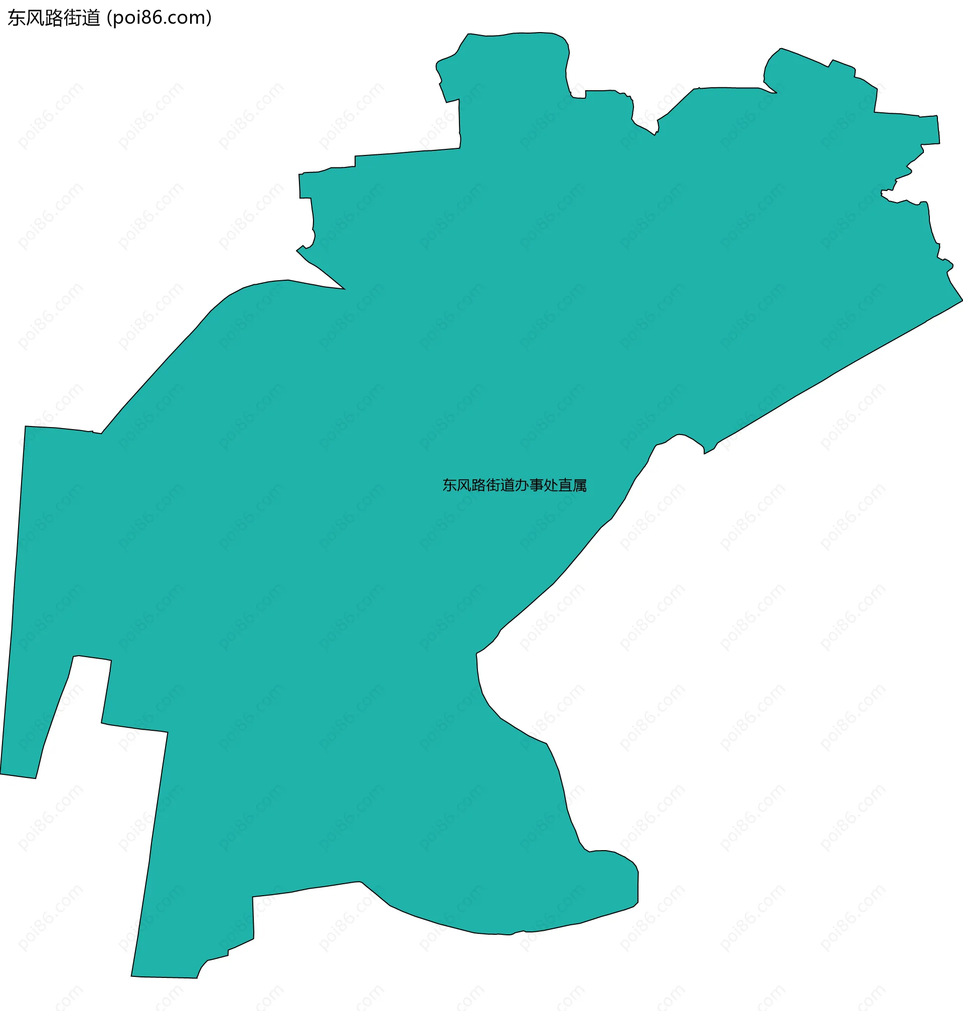 东风路街道边界地图(五级行政区划)