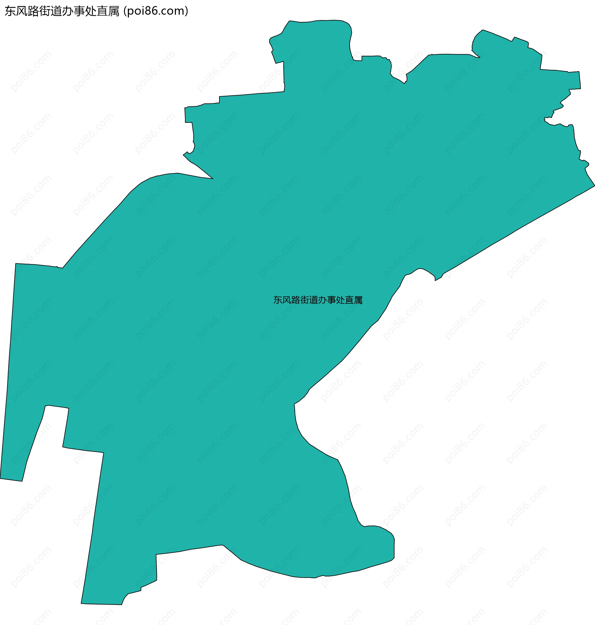 东风路街道办事处直属边界地图