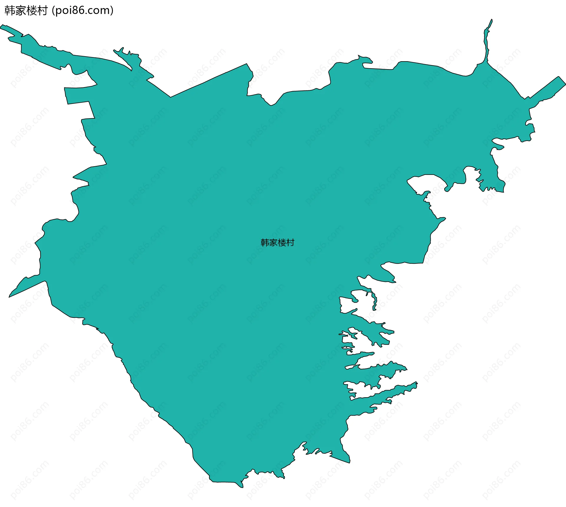 韩家楼村边界地图