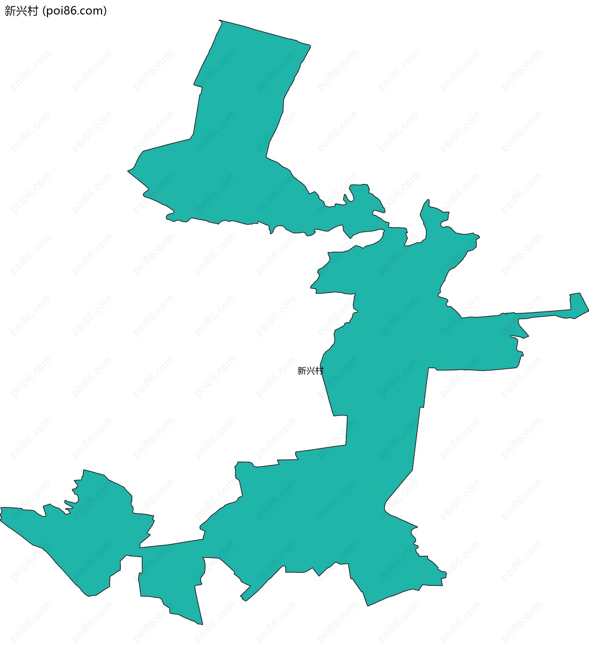 新兴村边界地图