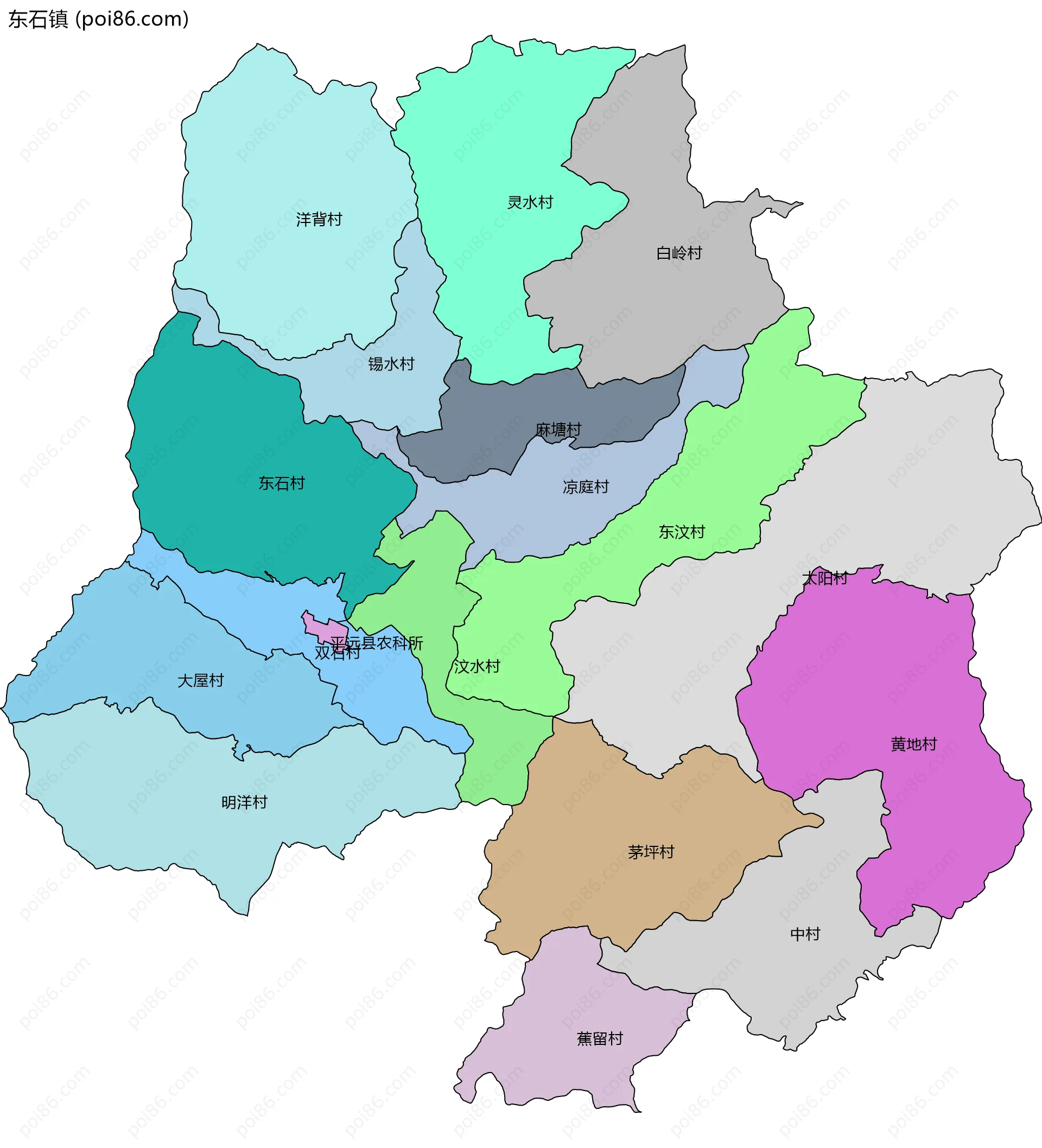 东石镇边界地图(五级行政区划)