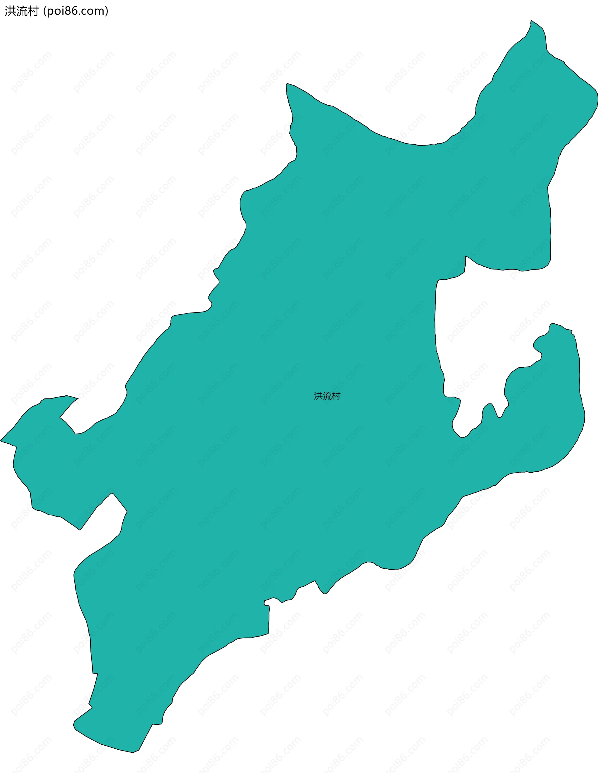 洪流村边界地图