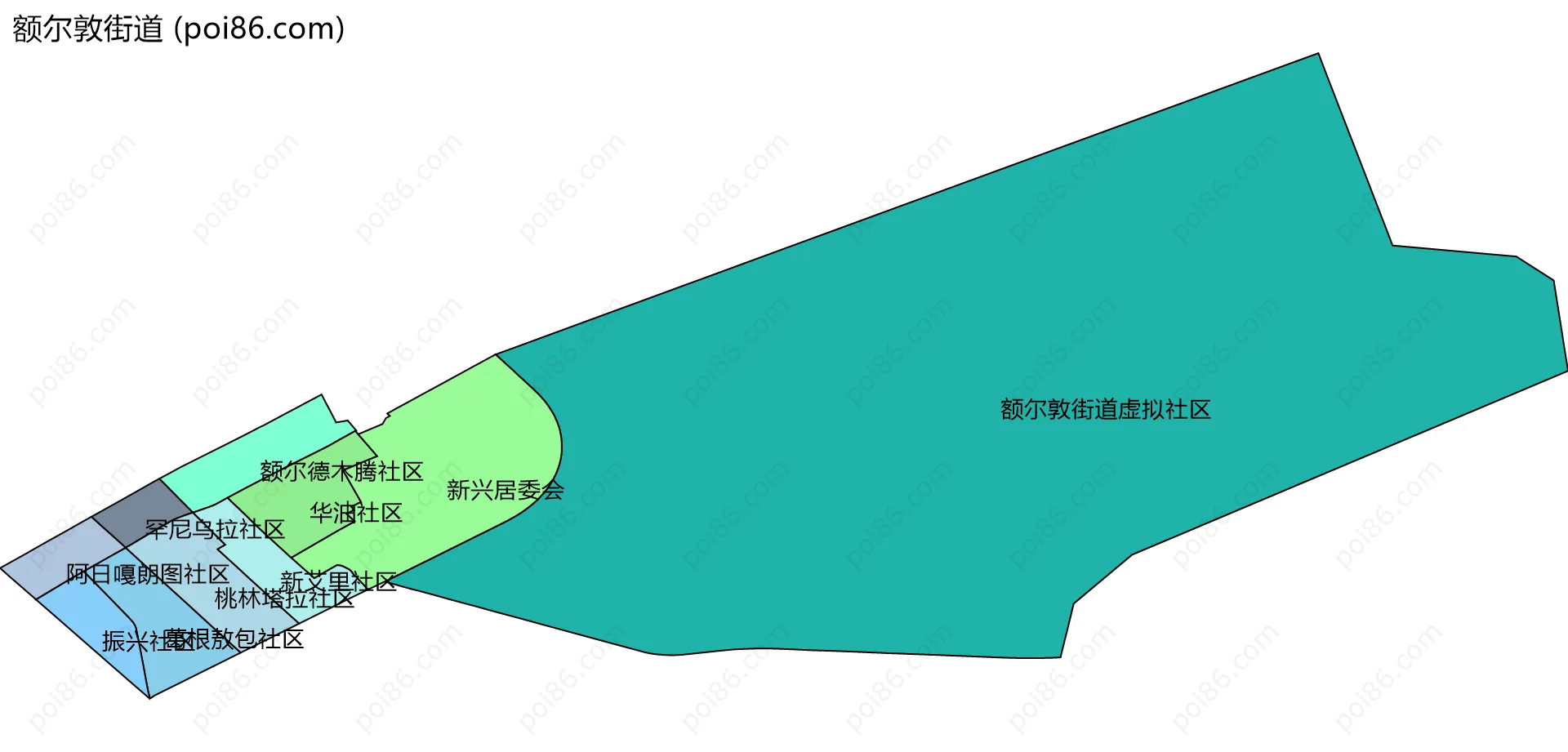 额尔敦街道边界地图(五级行政区划)