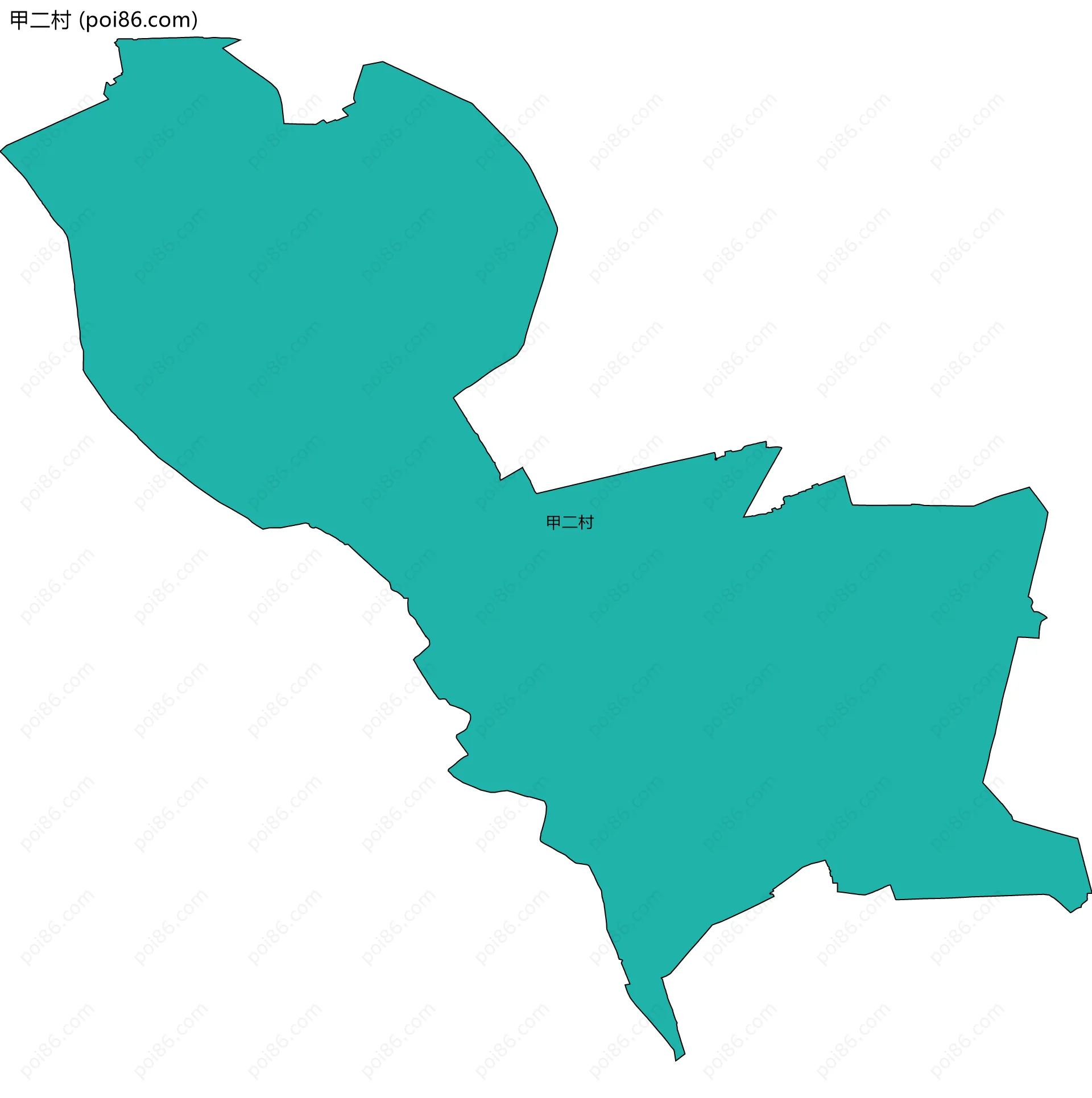 甲二村边界地图