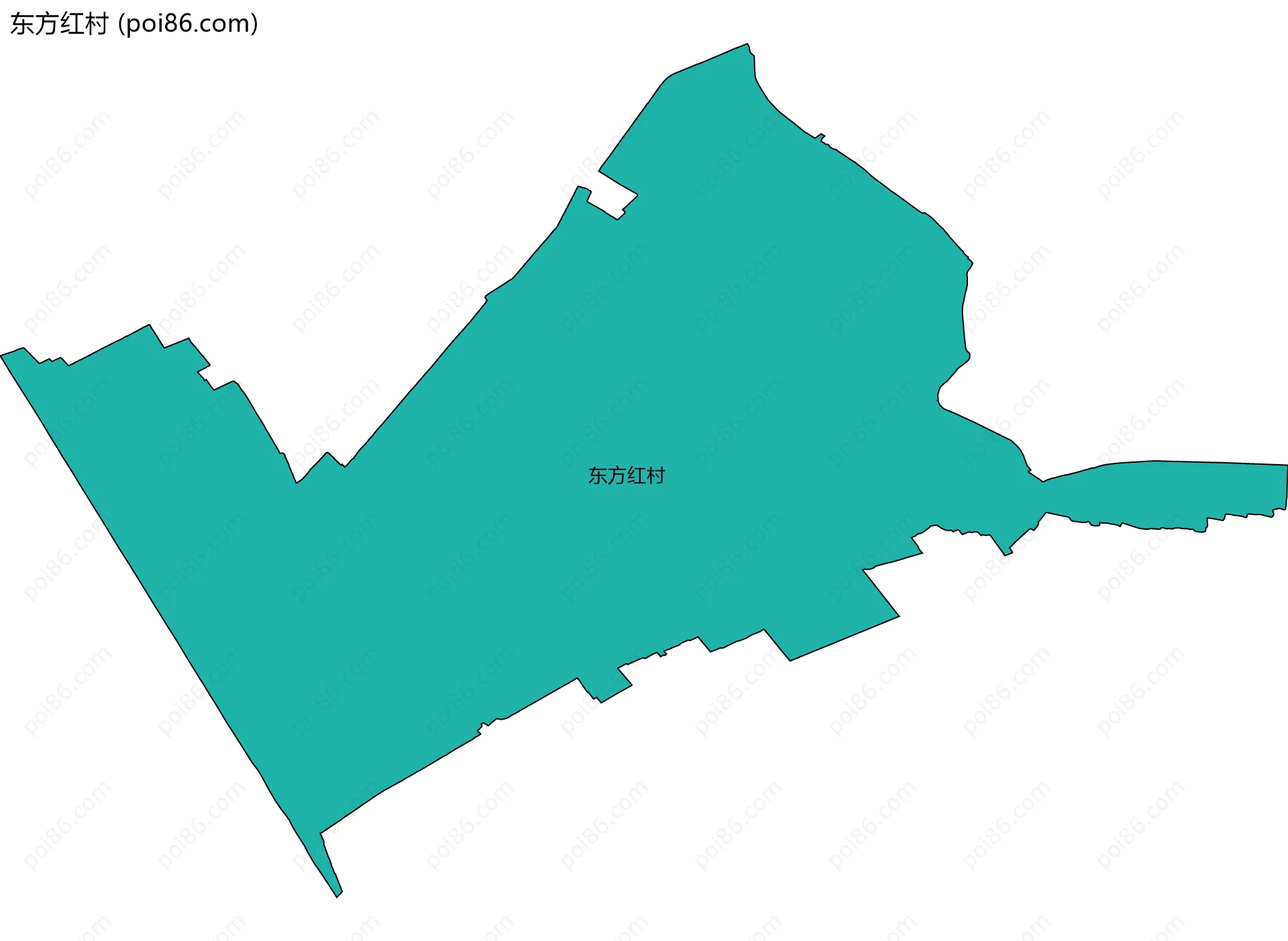 东方红村边界地图