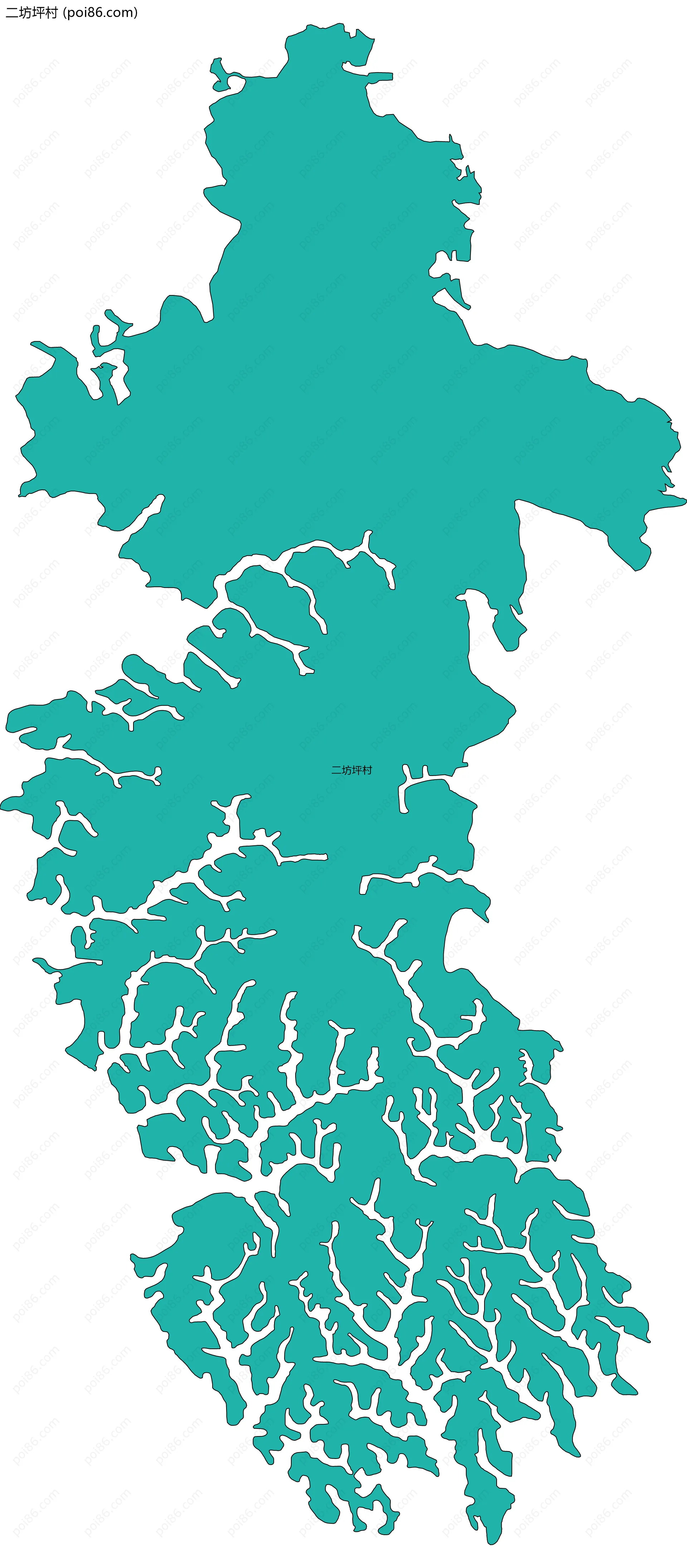 二坊坪村边界地图