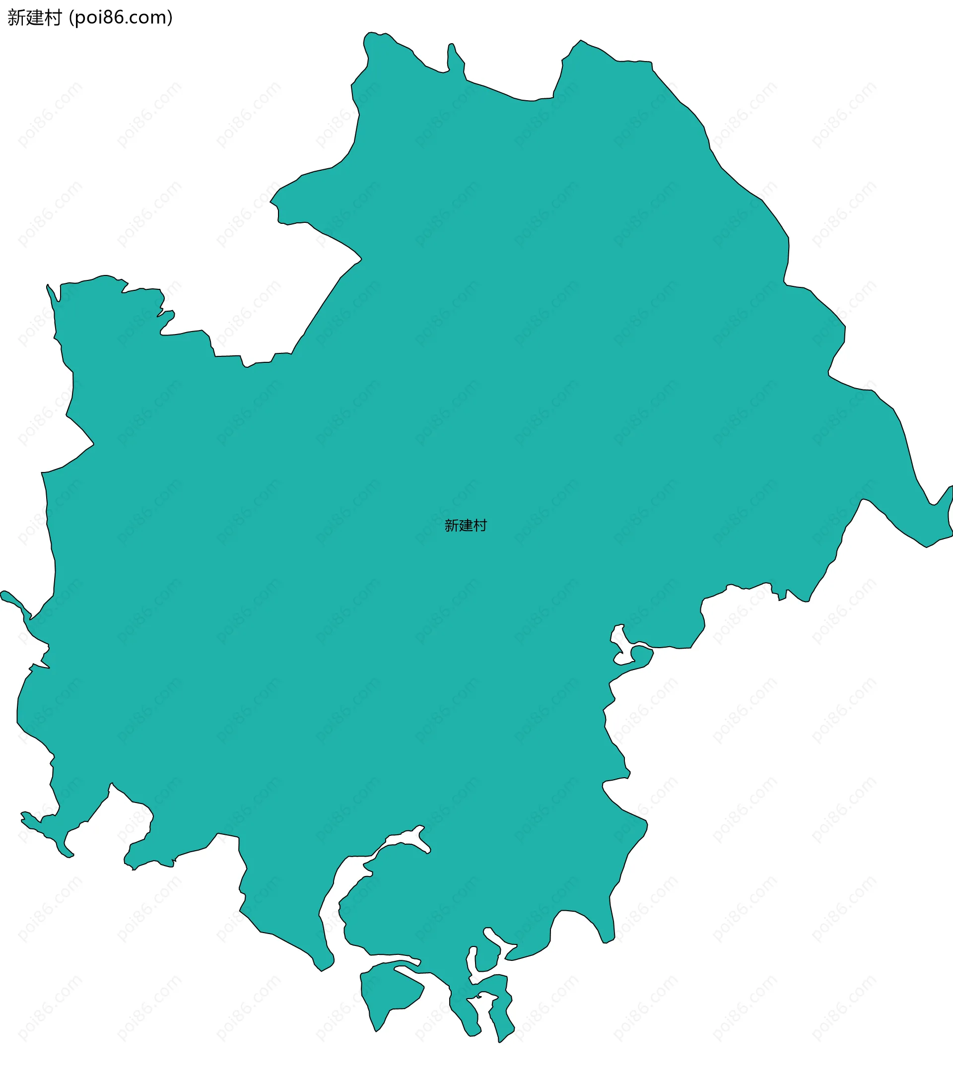 新建村边界地图