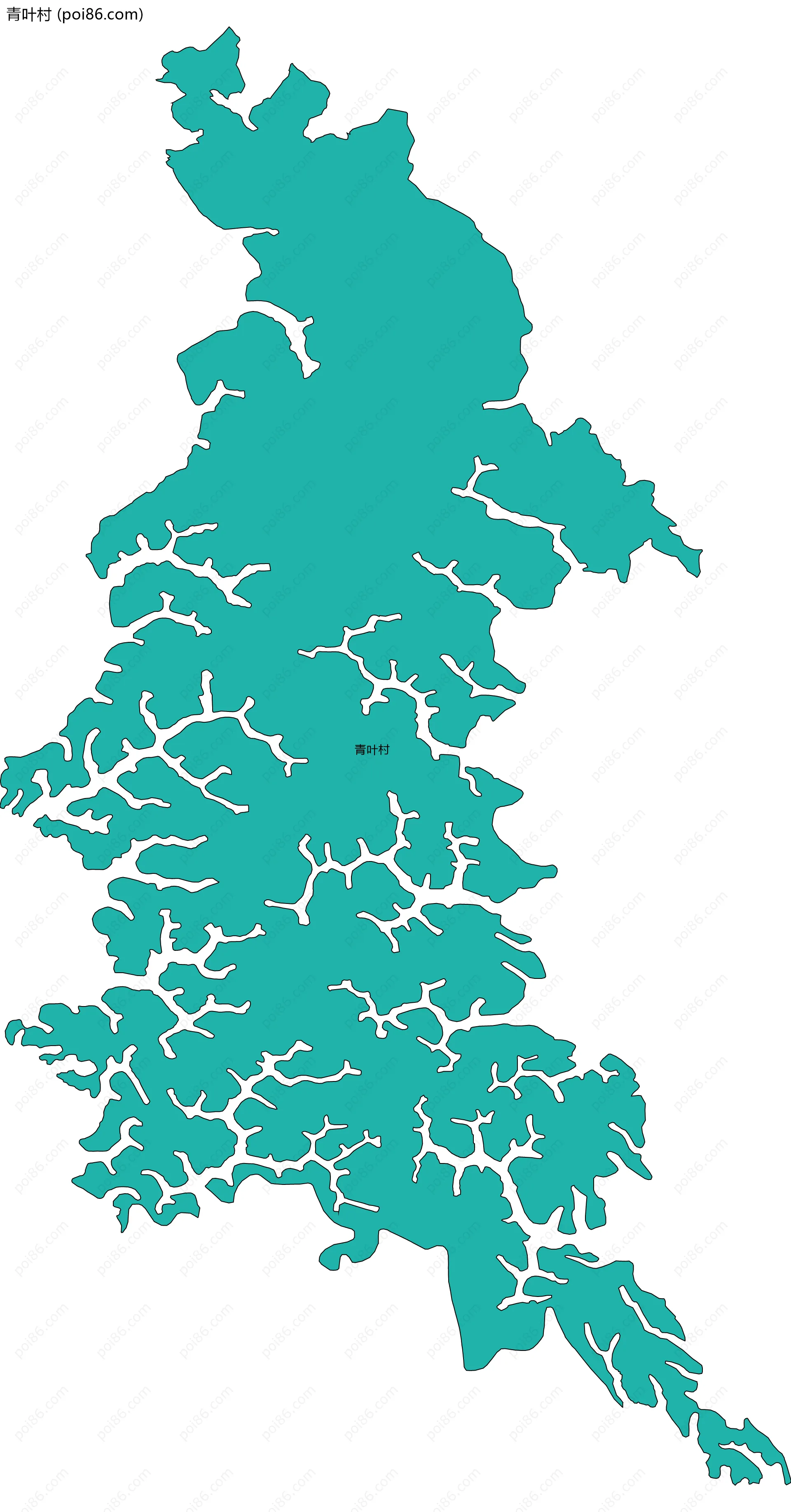青叶村边界地图
