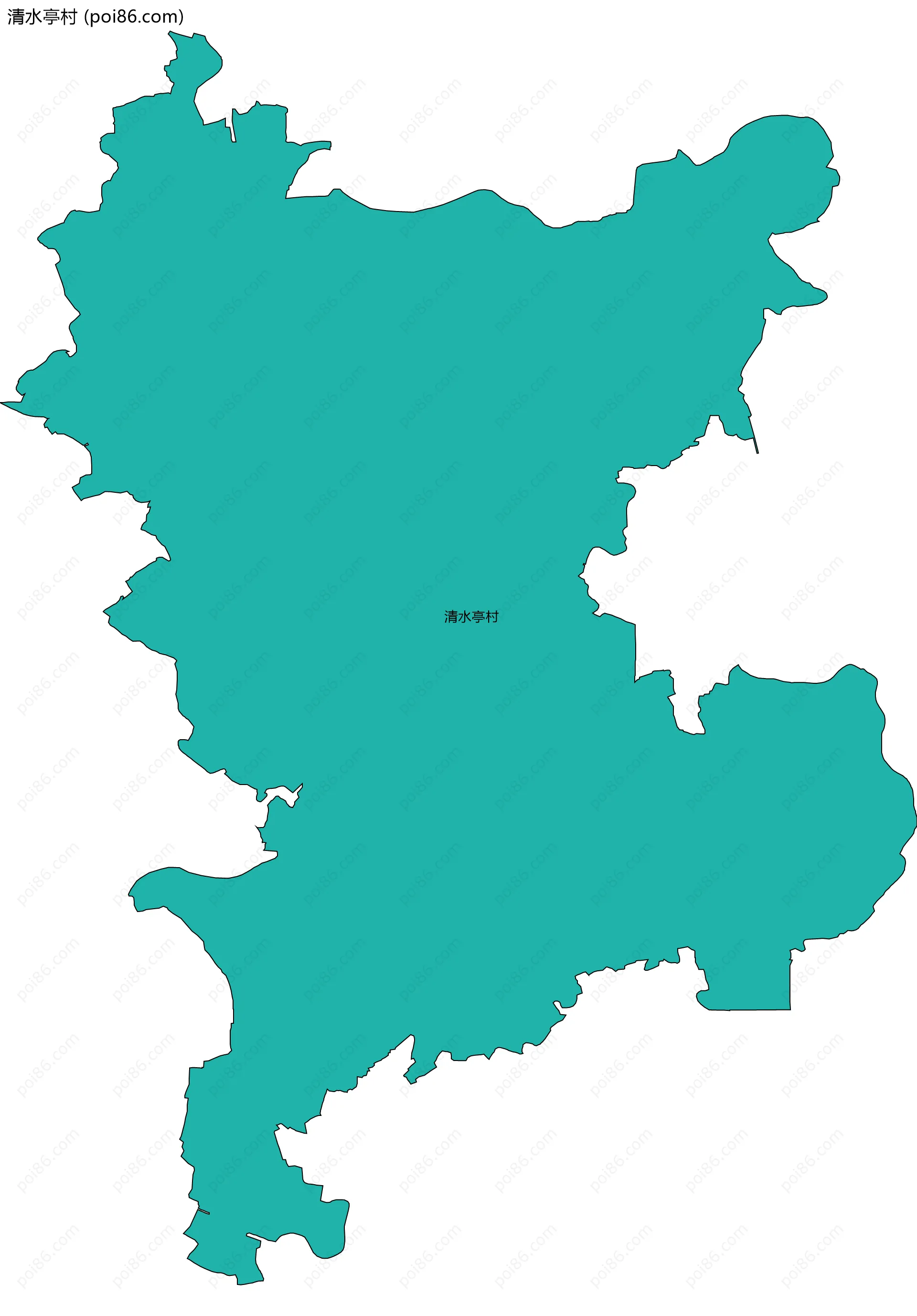 清水亭村边界地图
