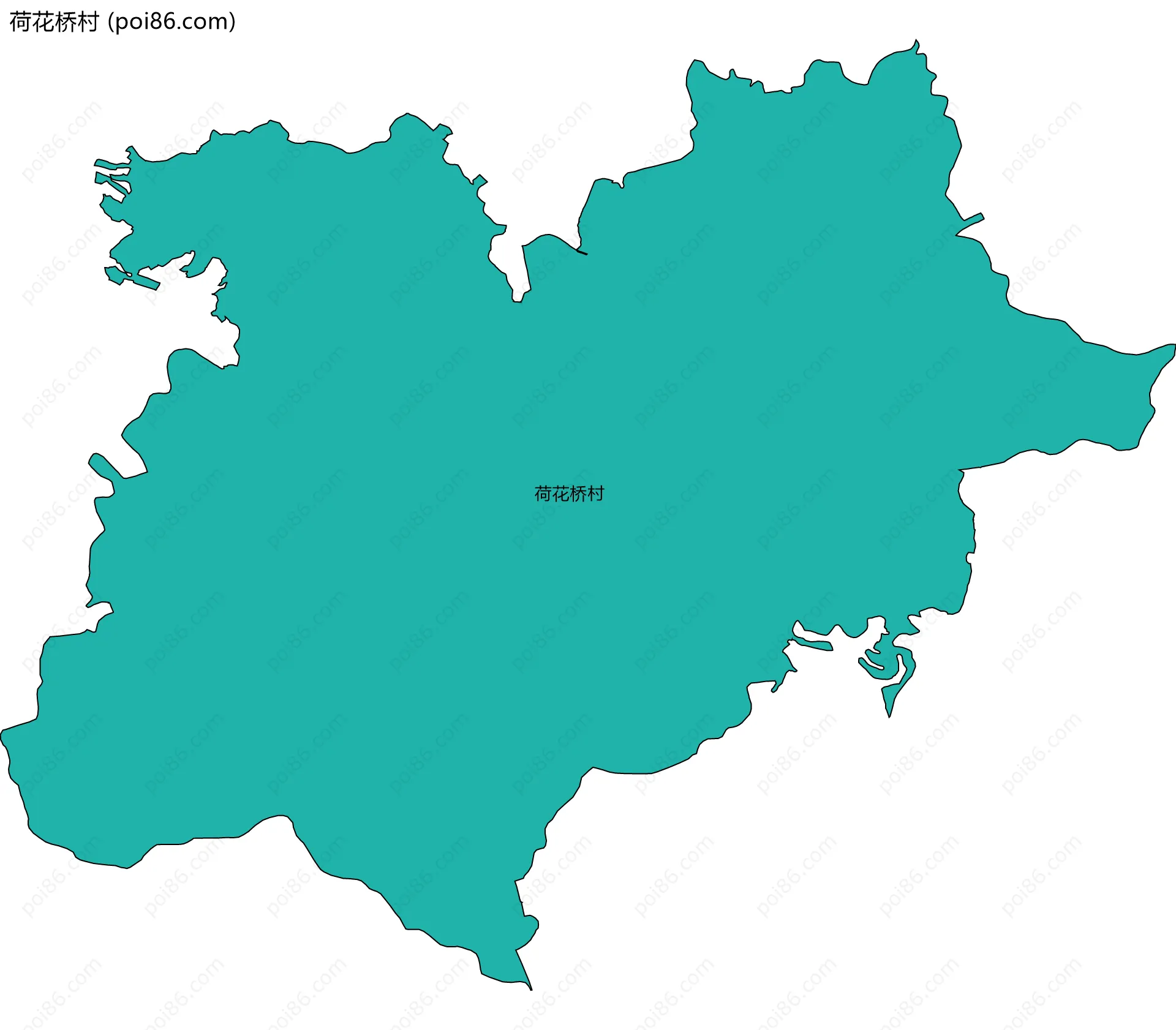 荷花桥村边界地图