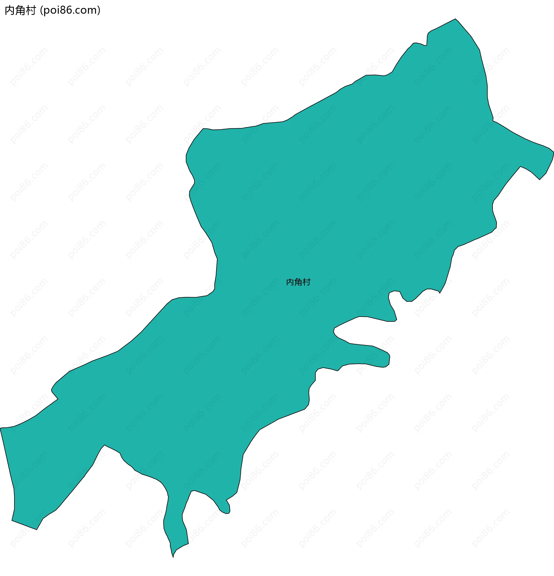 内角村边界地图