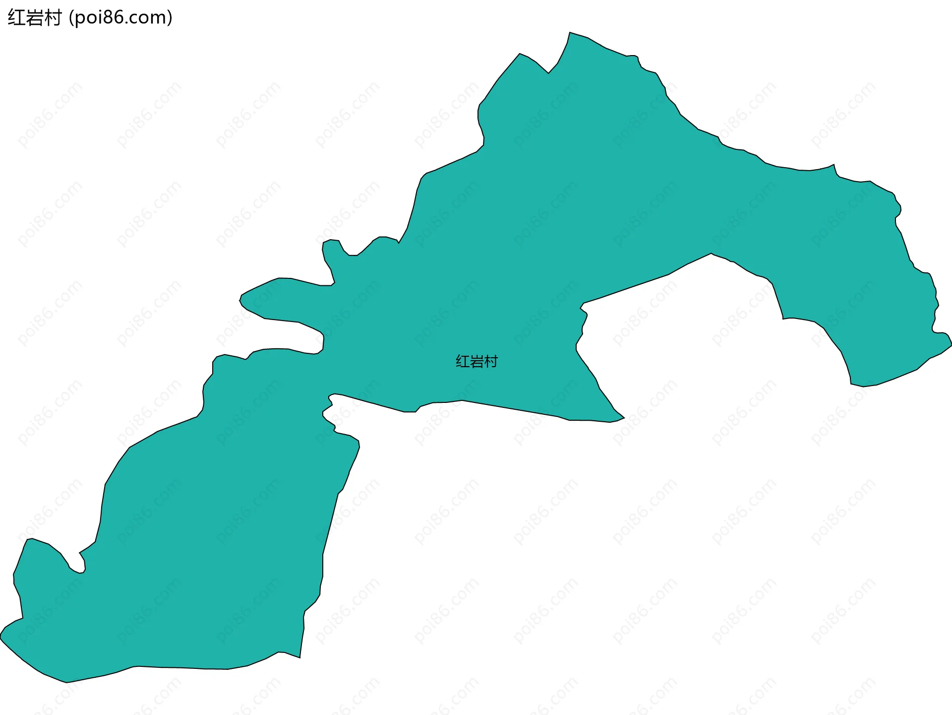红岩村边界地图
