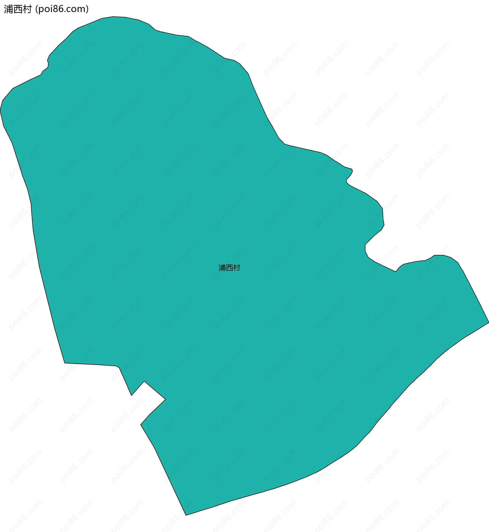 浦西村边界地图