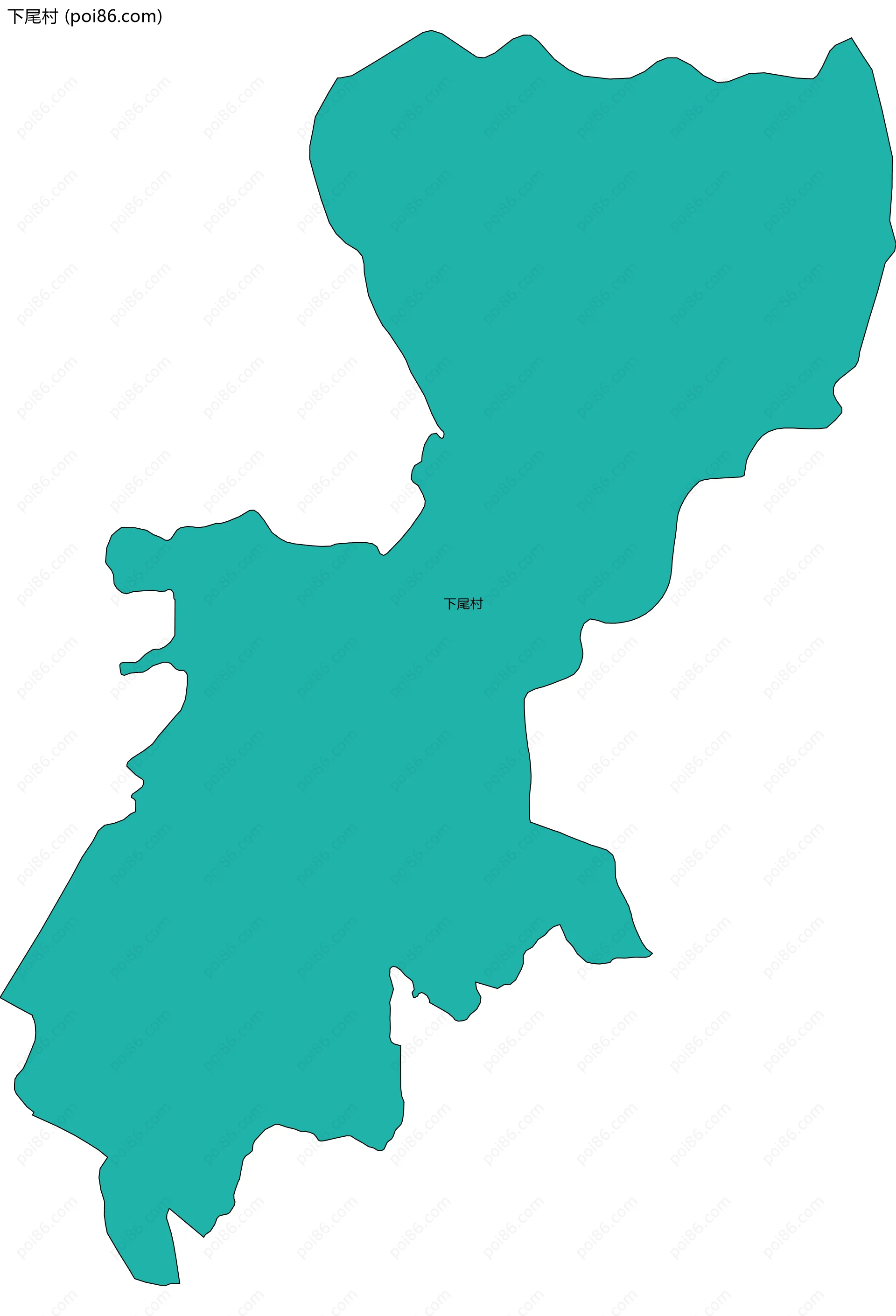 下尾村边界地图