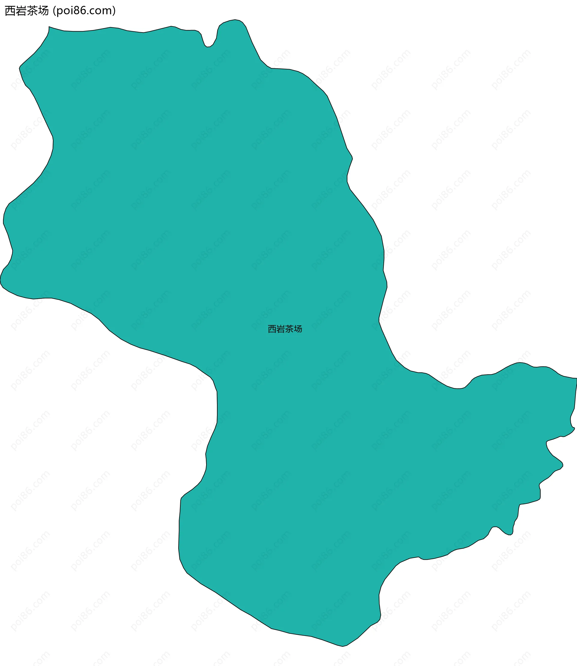 西岩茶场边界地图