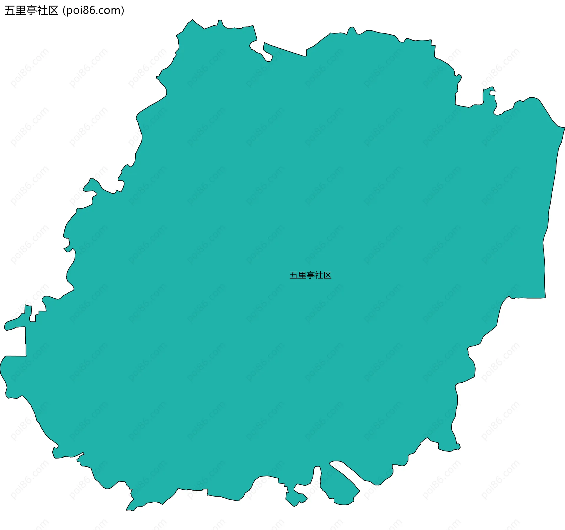 五里亭社区边界地图