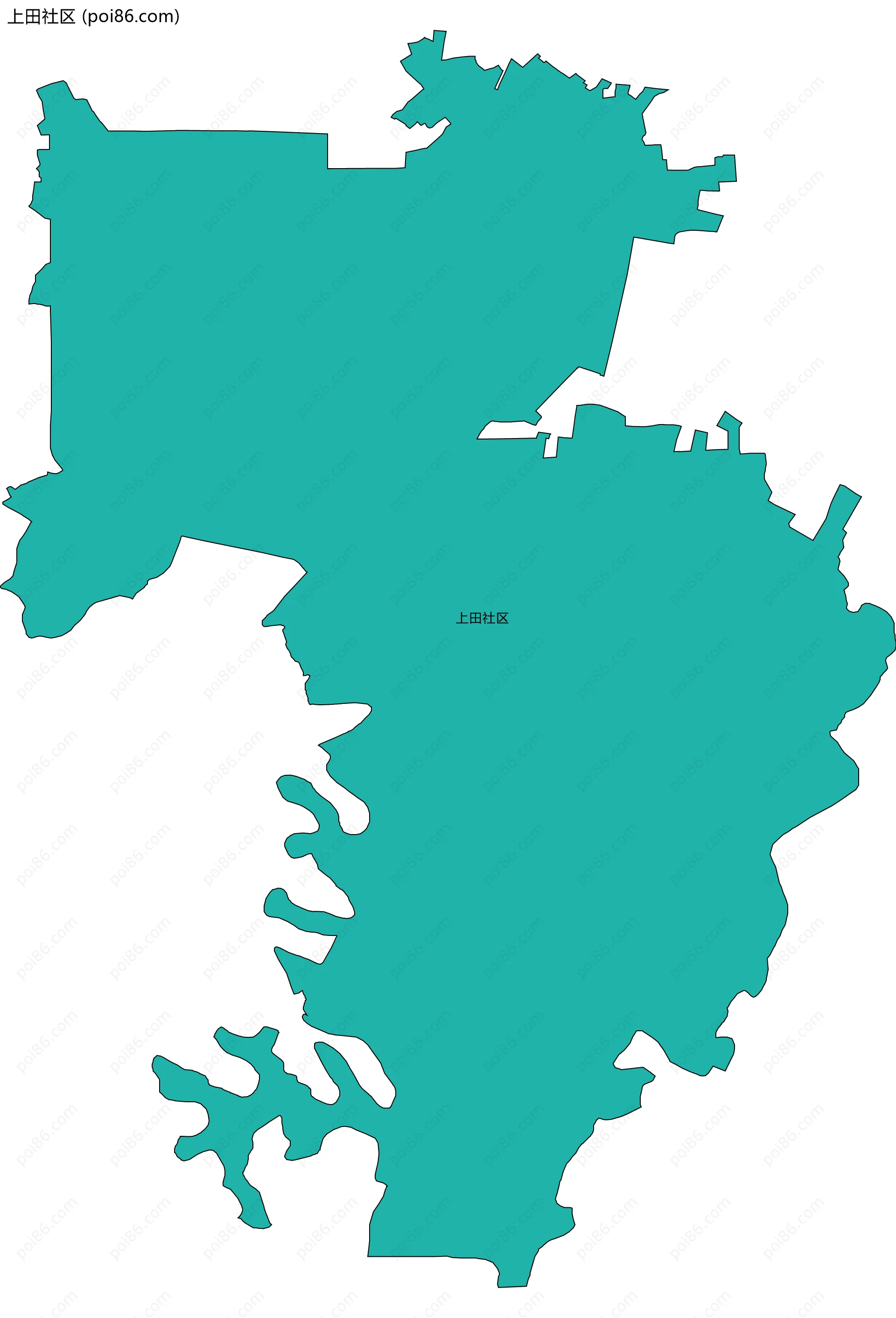 上田社区边界地图