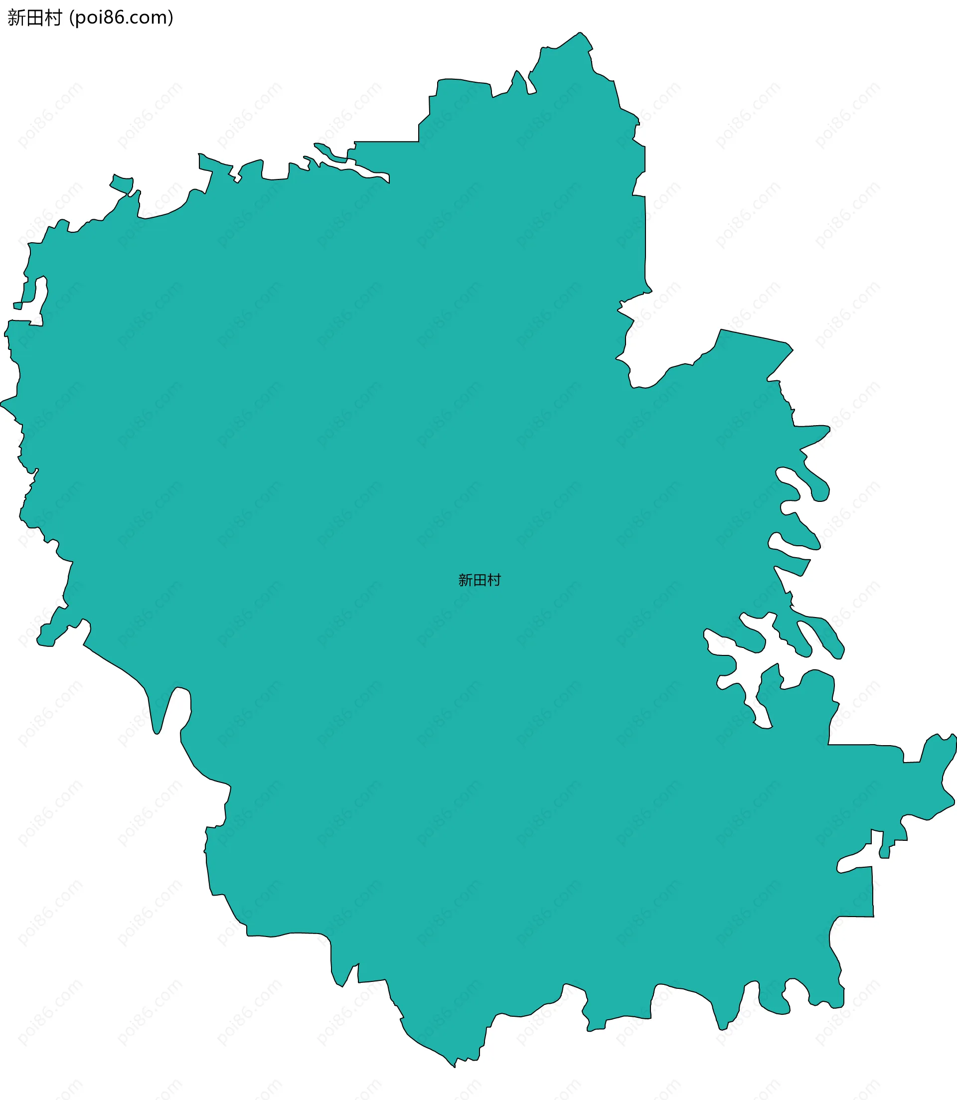 新田村边界地图