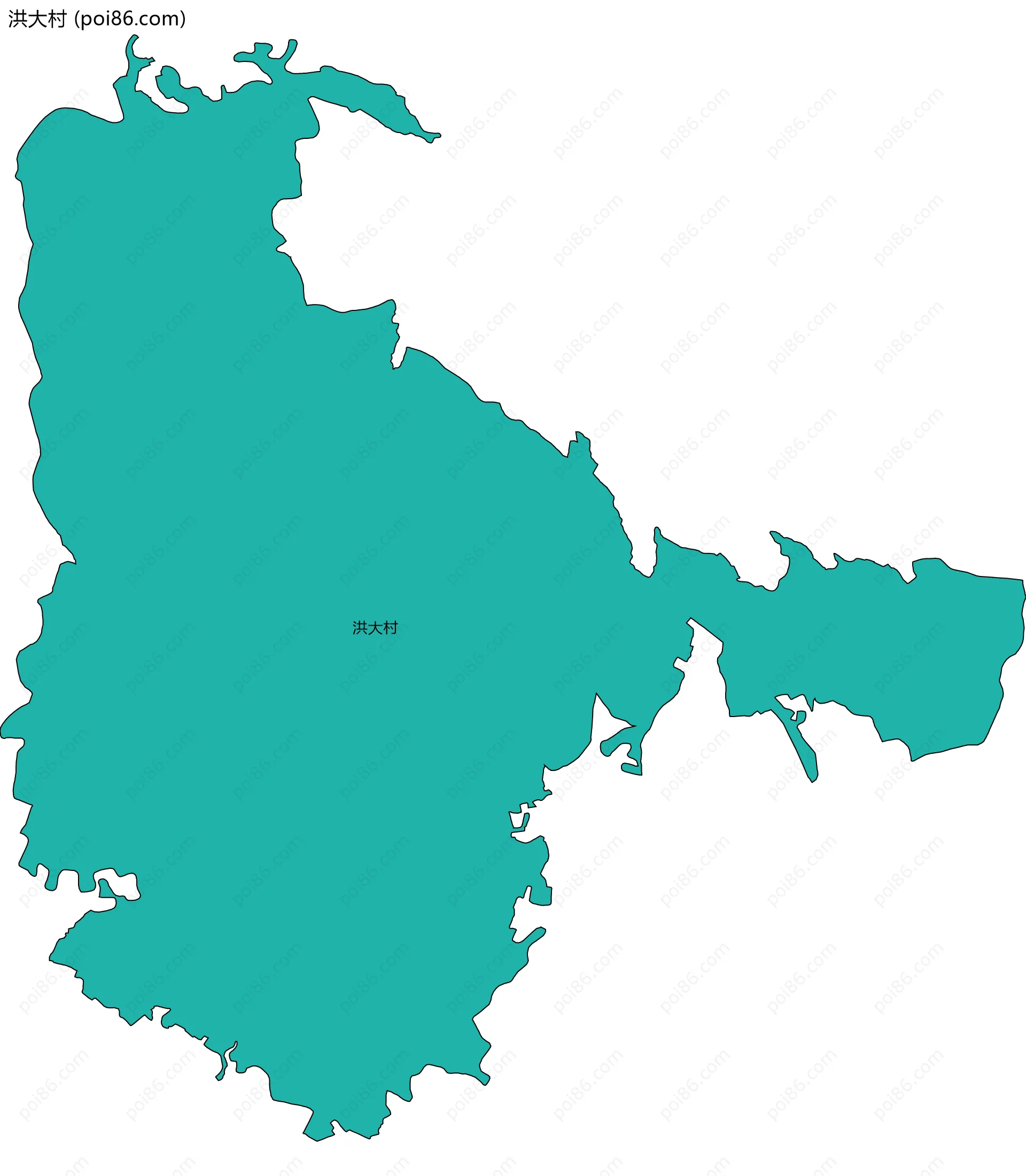 洪大村边界地图