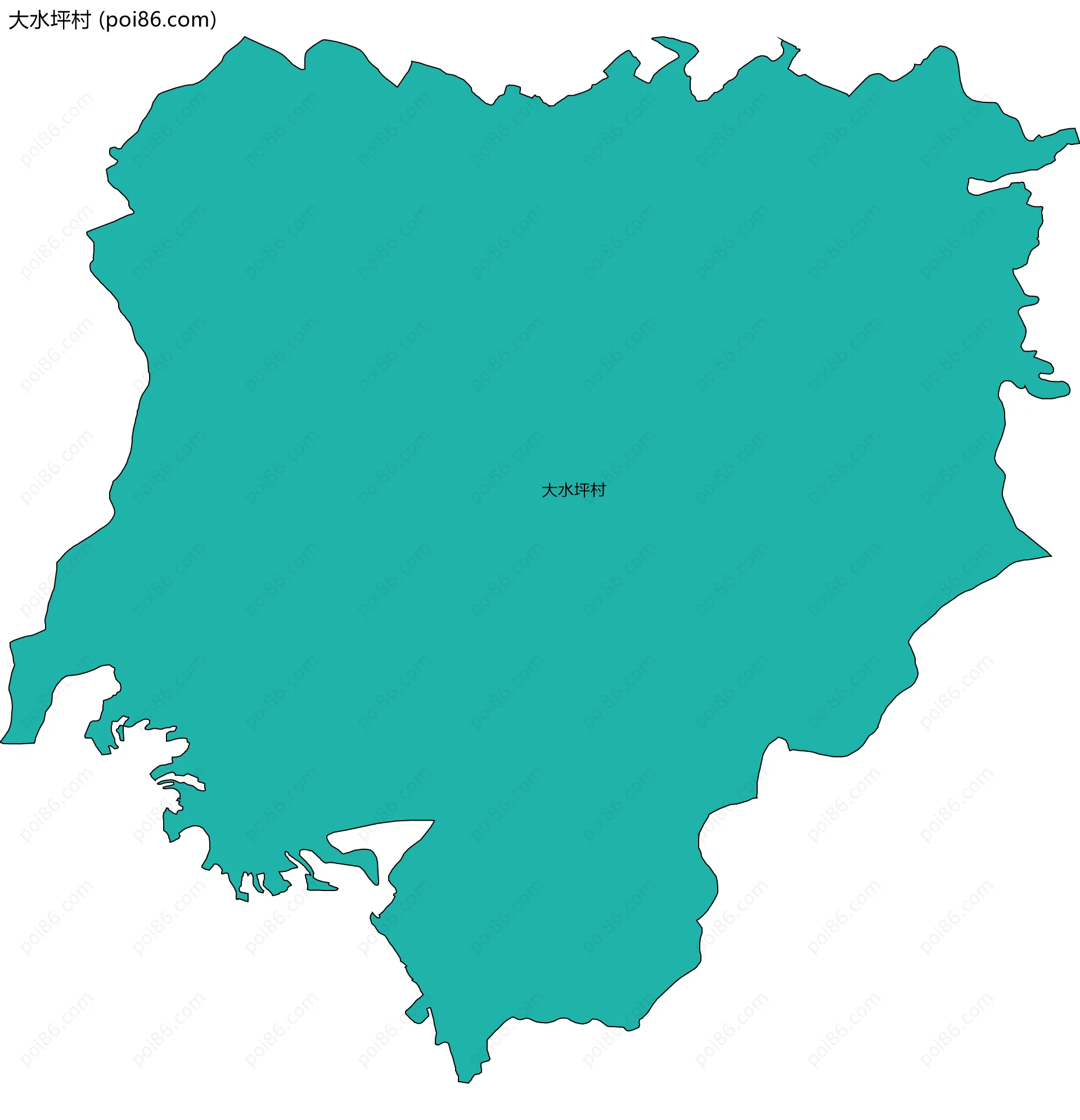 大水坪村边界地图