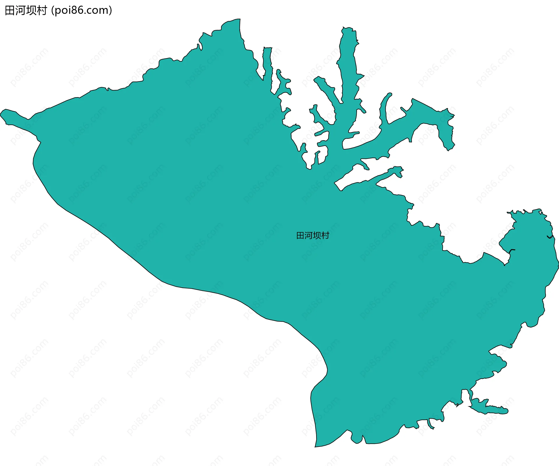 田河坝村边界地图