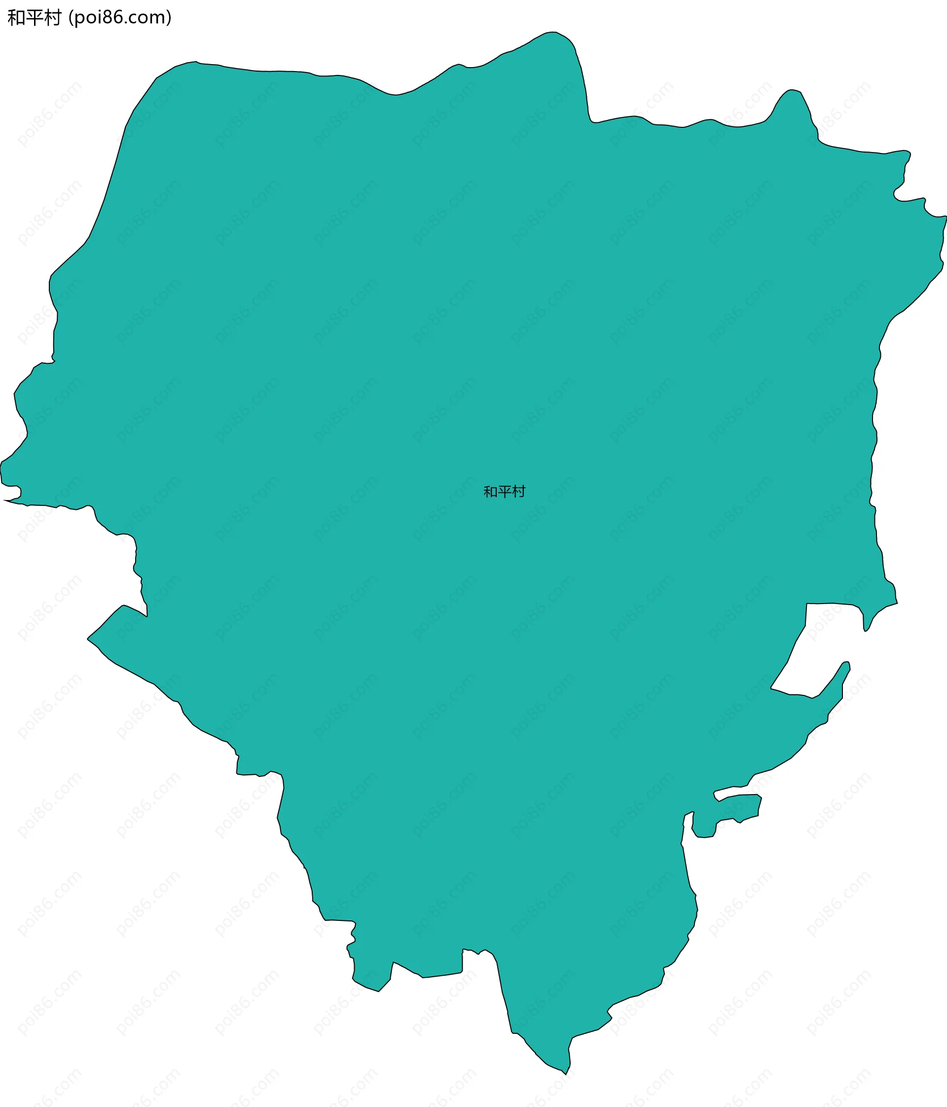 和平村边界地图
