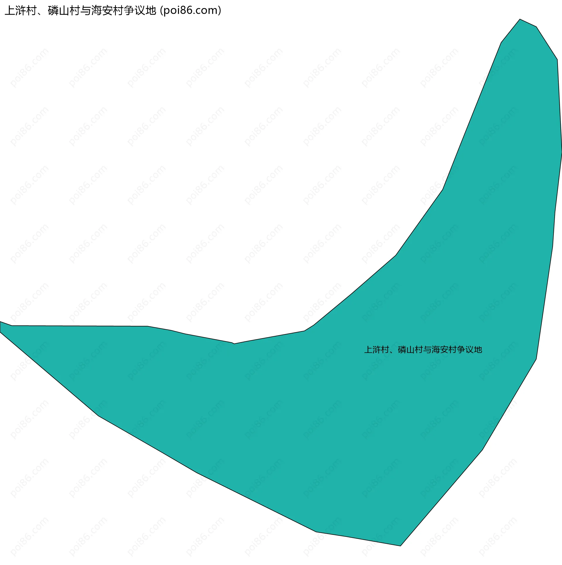 上浒村、磷山村与海安村争议地边界地图