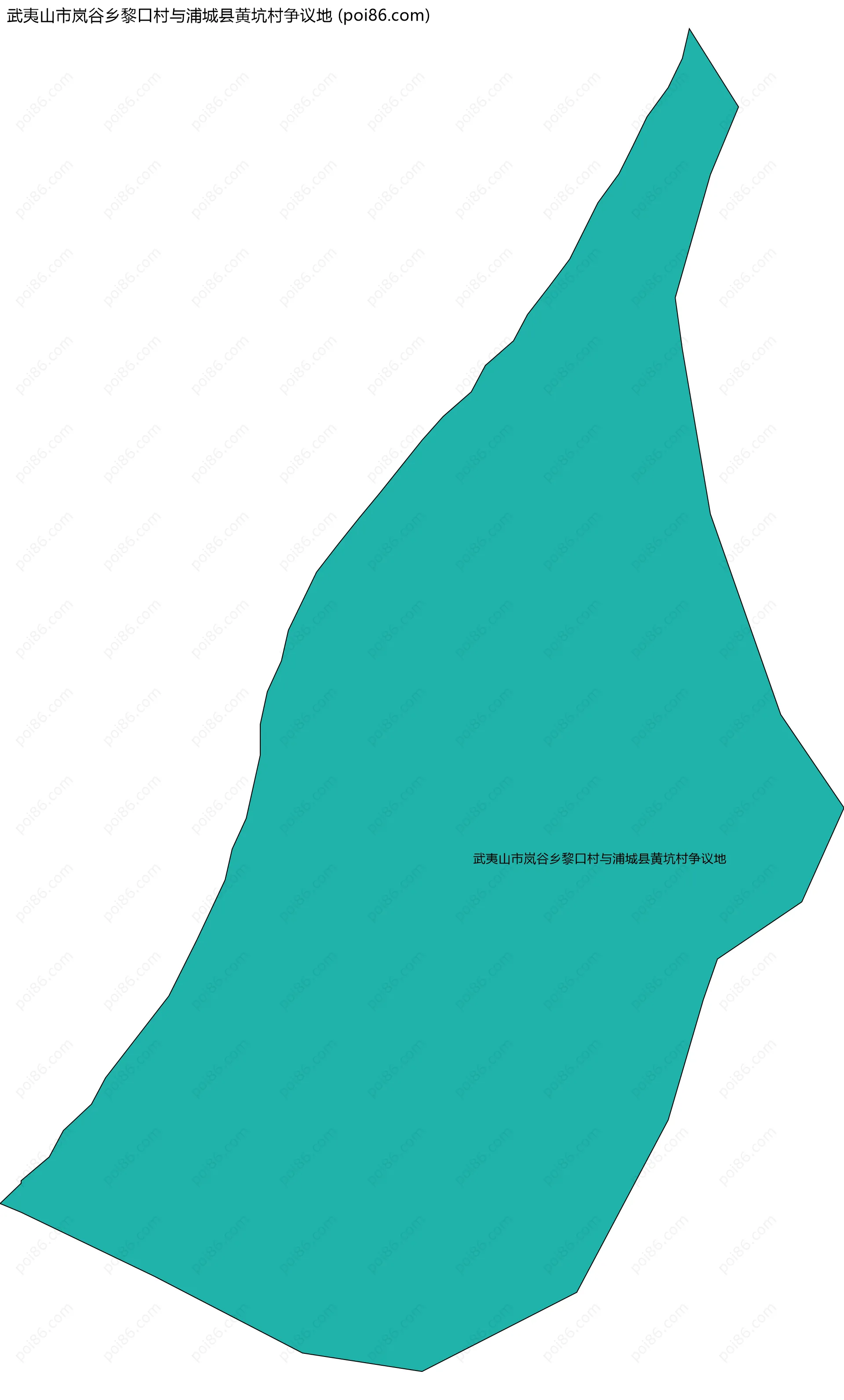 武夷山市岚谷乡黎口村与浦城县黄坑村争议地边界地图