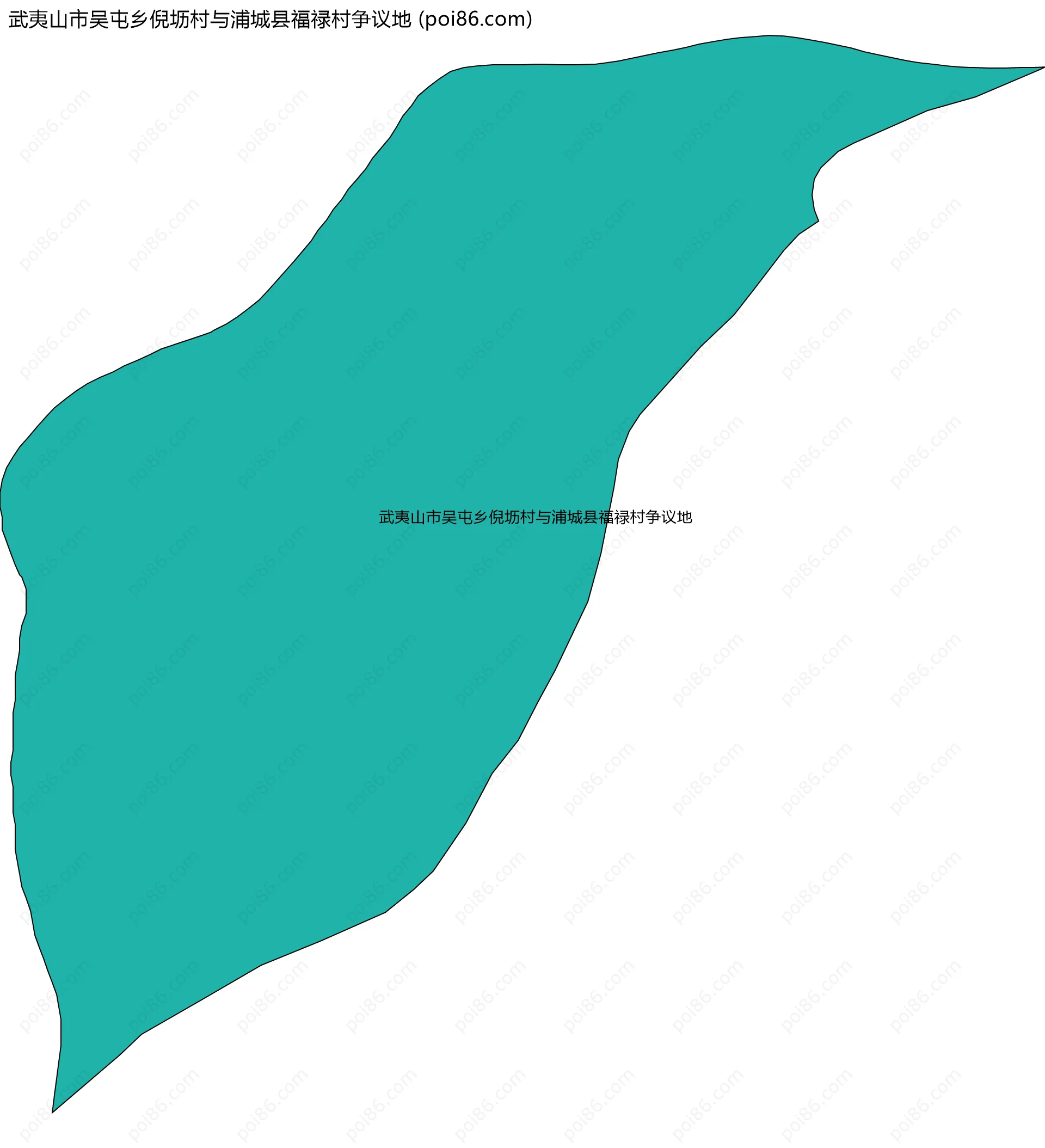 武夷山市吴屯乡倪坜村与浦城县福禄村争议地边界地图