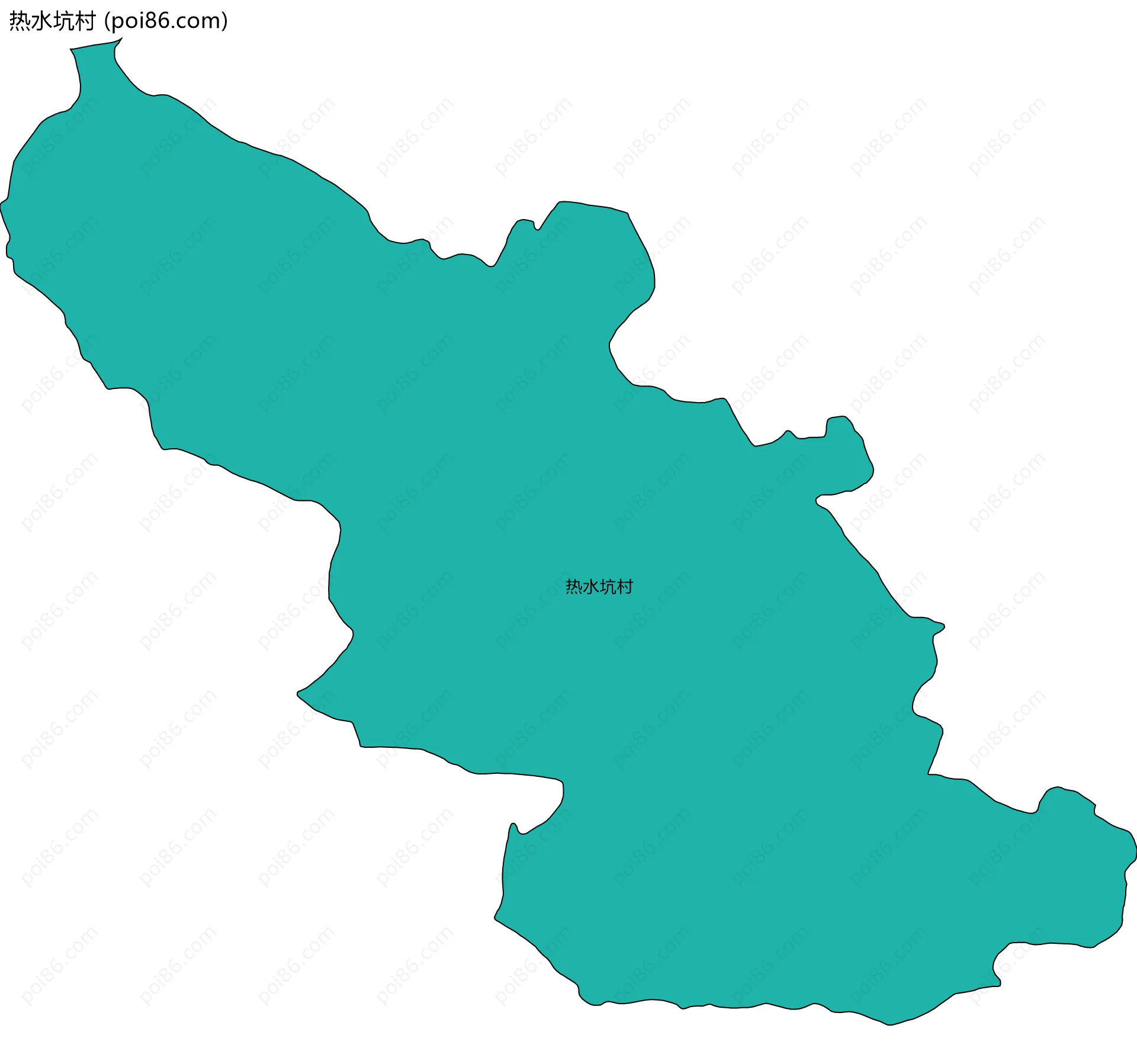 热水坑村边界地图