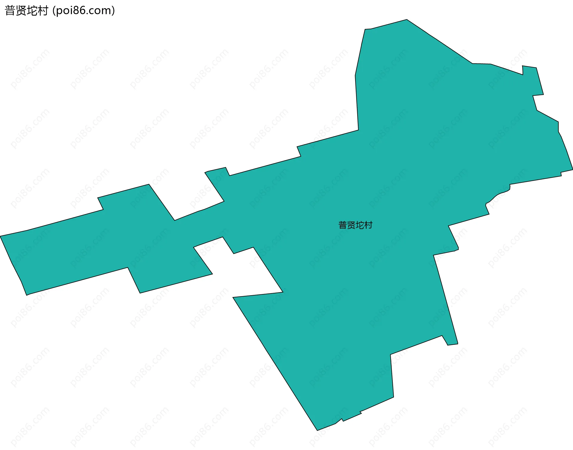 普贤坨村边界地图